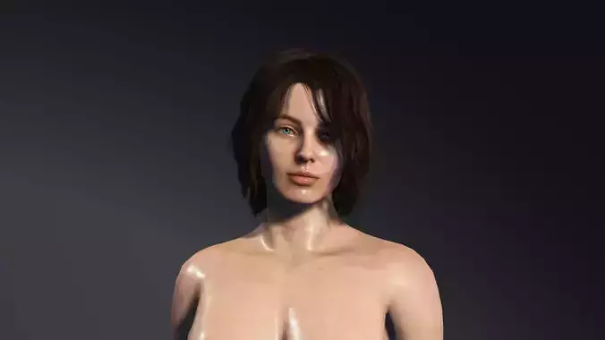 Naked Girl in Diapers 3D model