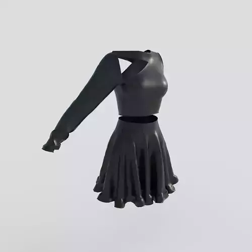 casual clothes crop top and skirt