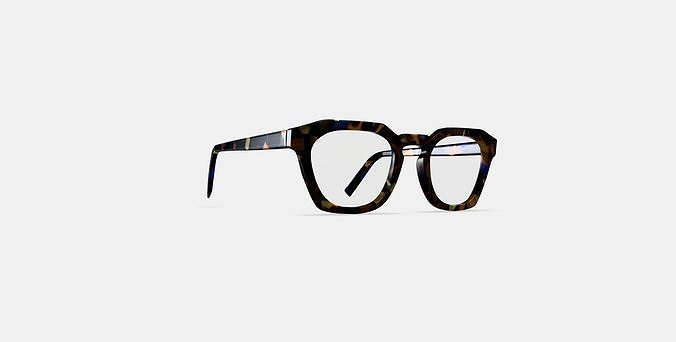 Rufus Eyeglasses in Amalfi Tortoise 3D model