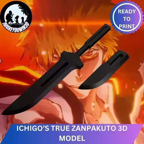 Bleach - Ichigos True Zanpakuto Shikai  3D print model