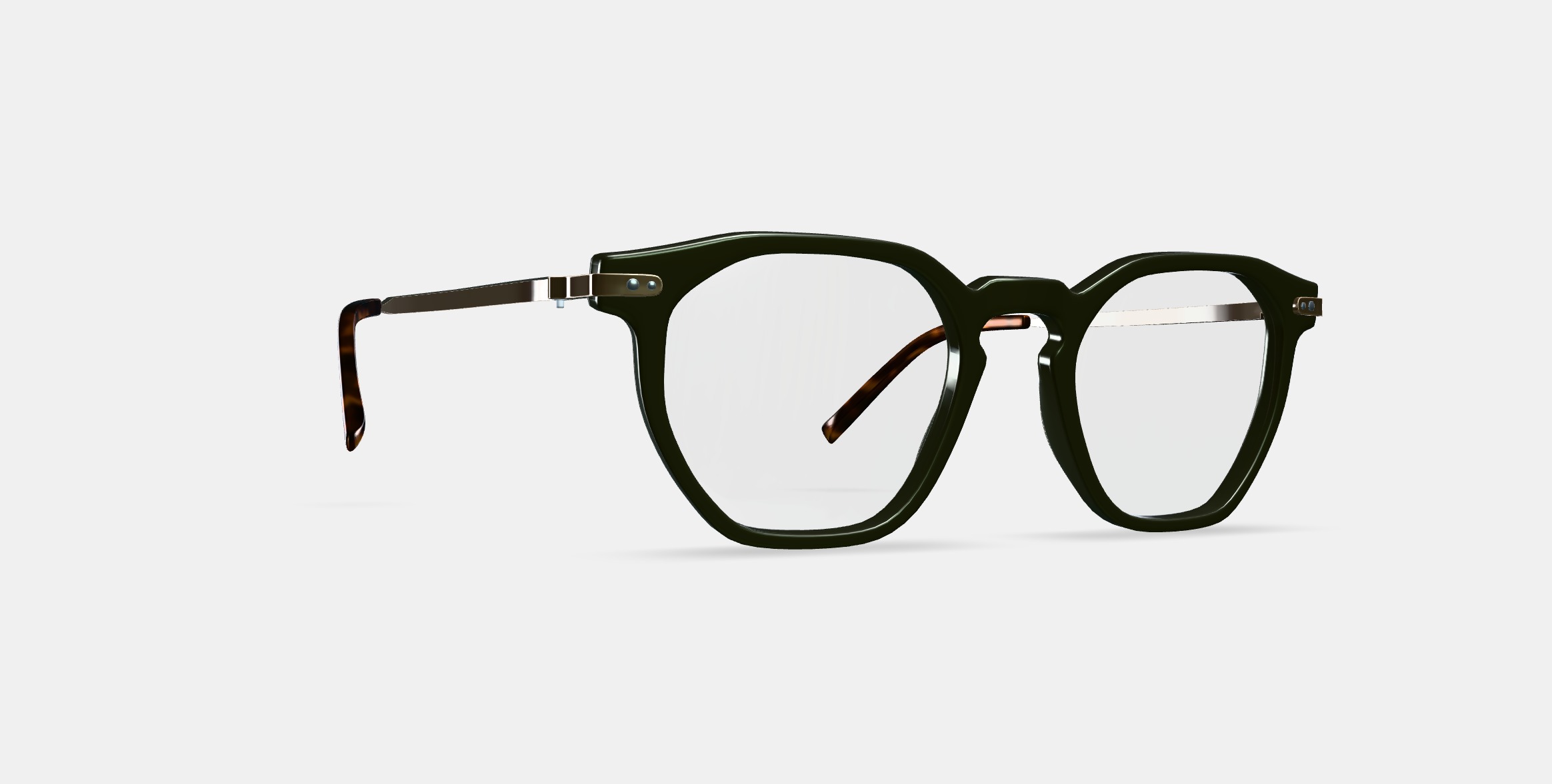 Rustin Eyeglasses in Olive with Riesling 3D model_9