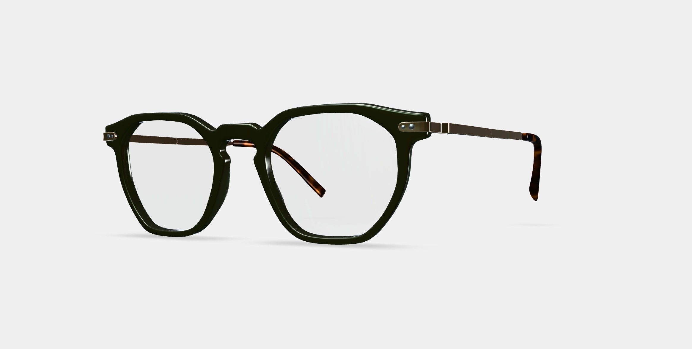 Rustin Eyeglasses in Olive with Riesling 3D model_13
