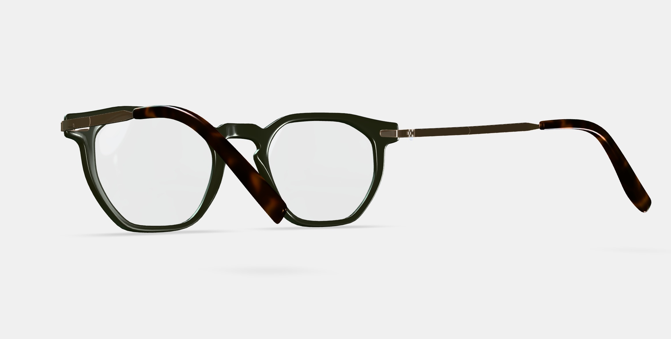 Rustin Eyeglasses in Olive with Riesling 3D model_3