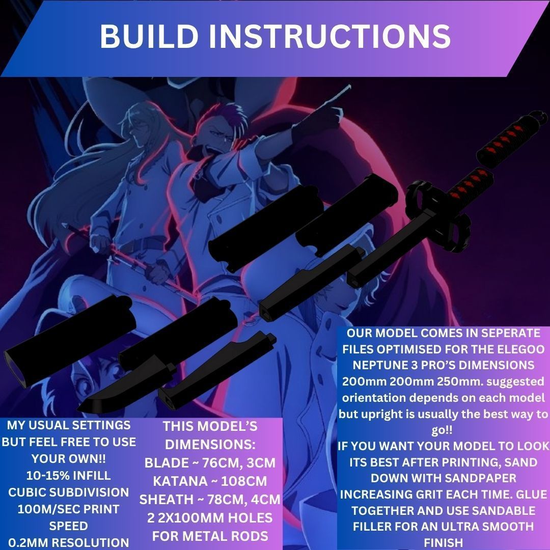 Bleach - Ichigos Fullbring Bankai Tensa Zangetsu 3D print model_4