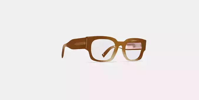Domingo Eyeglasses in Cinnamon Crystal Fade 3D model