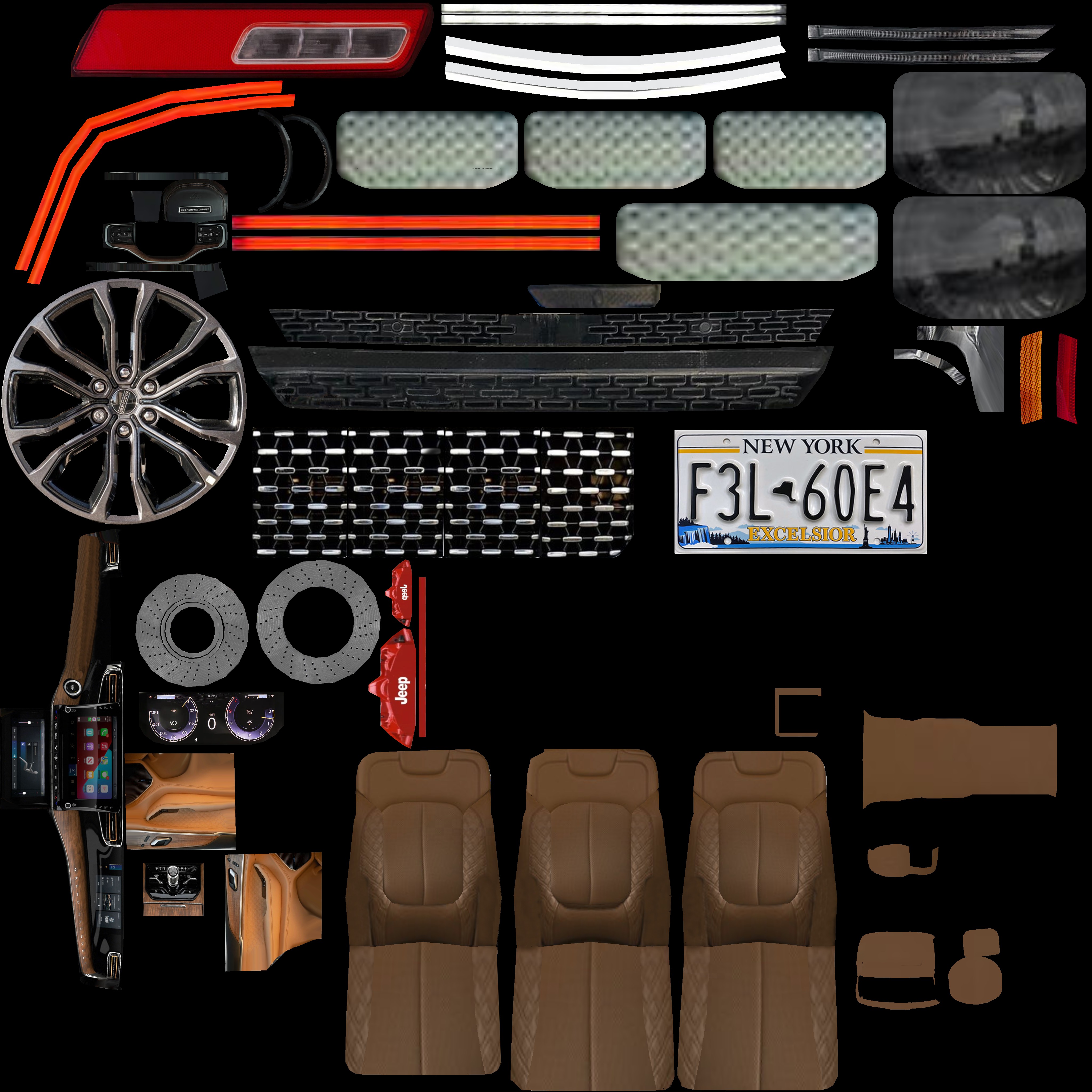 Jeep Grand Wagoneer Low-poly 3D model_36