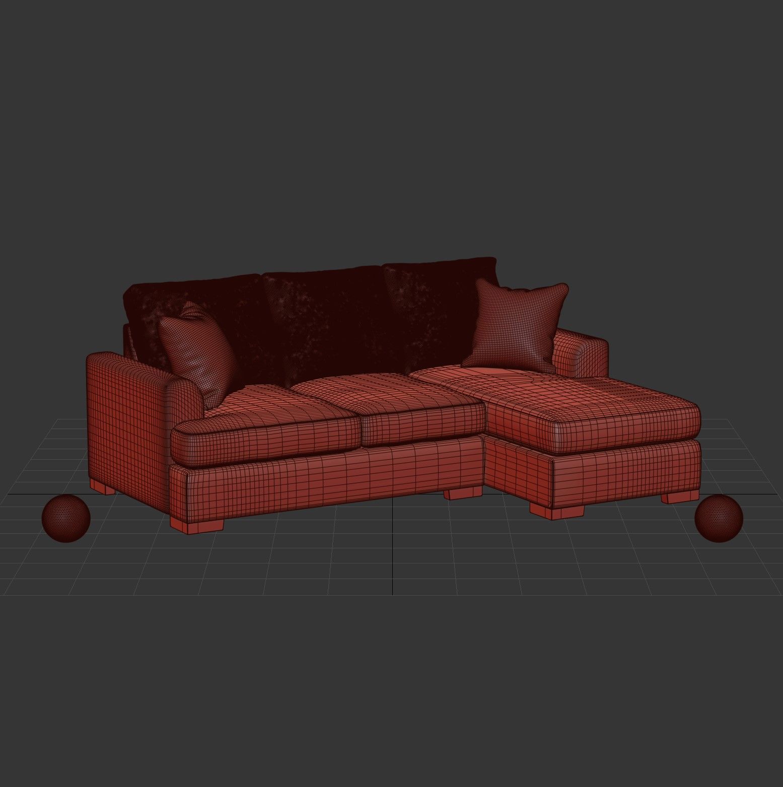 Sofa Chaise Charisma - Willow Collection by Flexsteel 3D model_6