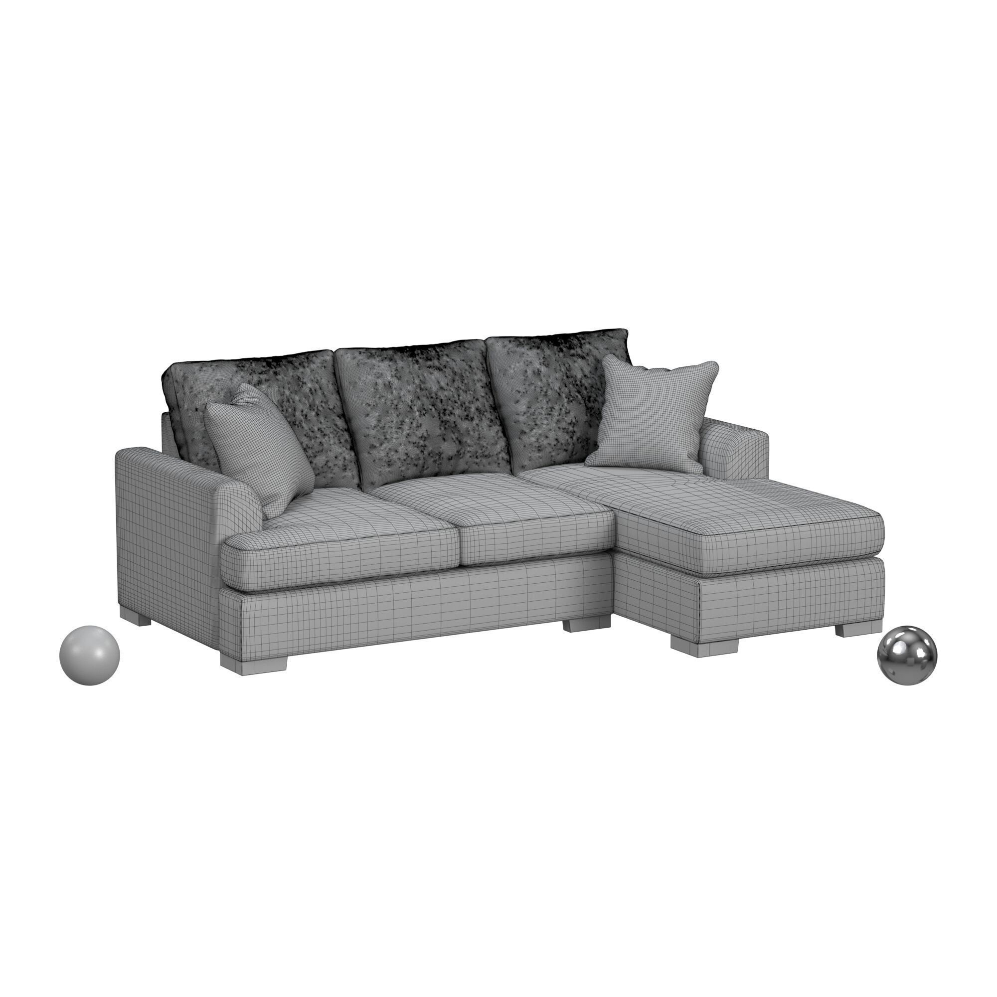 Sofa Chaise Charisma - Willow Collection by Flexsteel 3D model_5