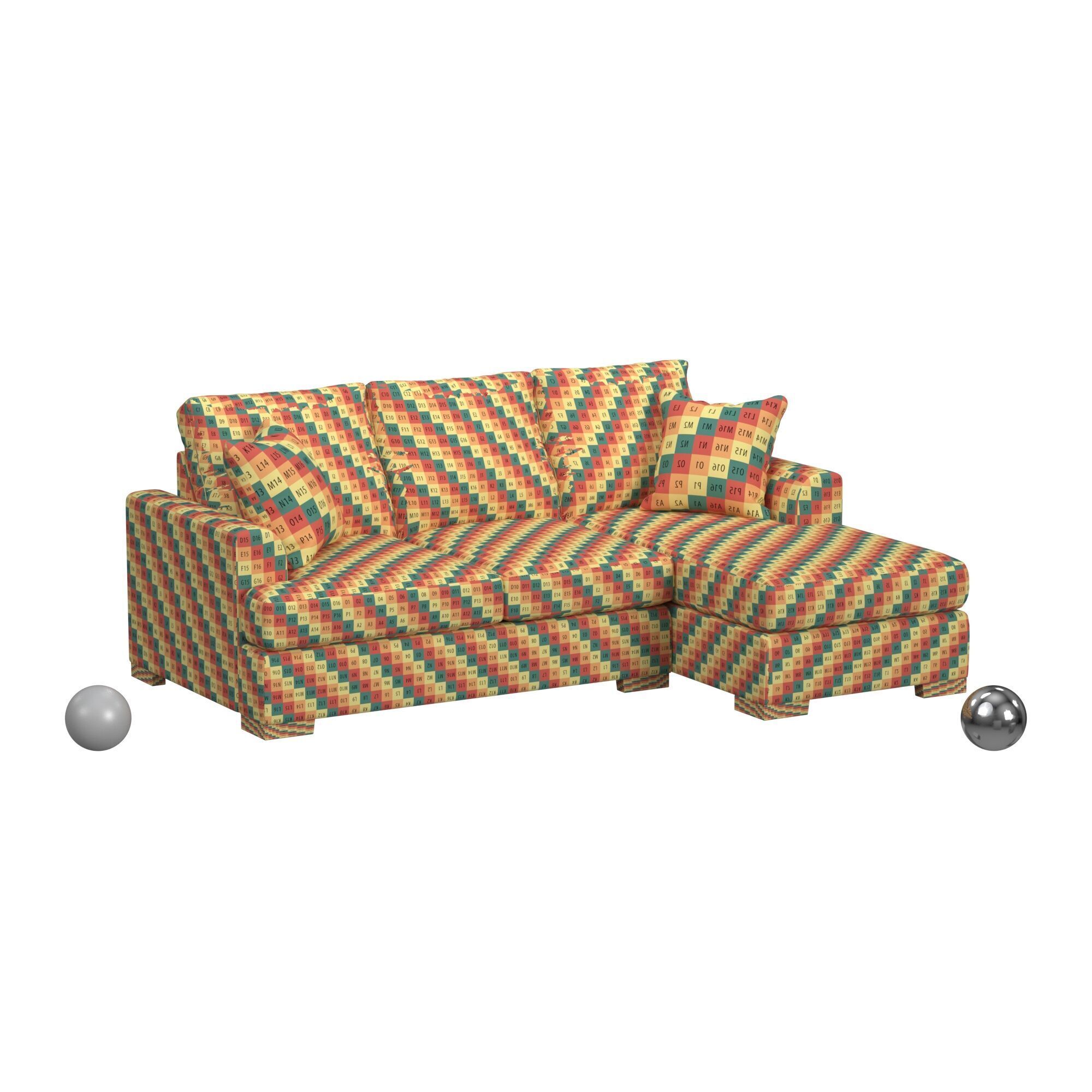 Sofa Chaise Charisma - Willow Collection by Flexsteel 3D model_4