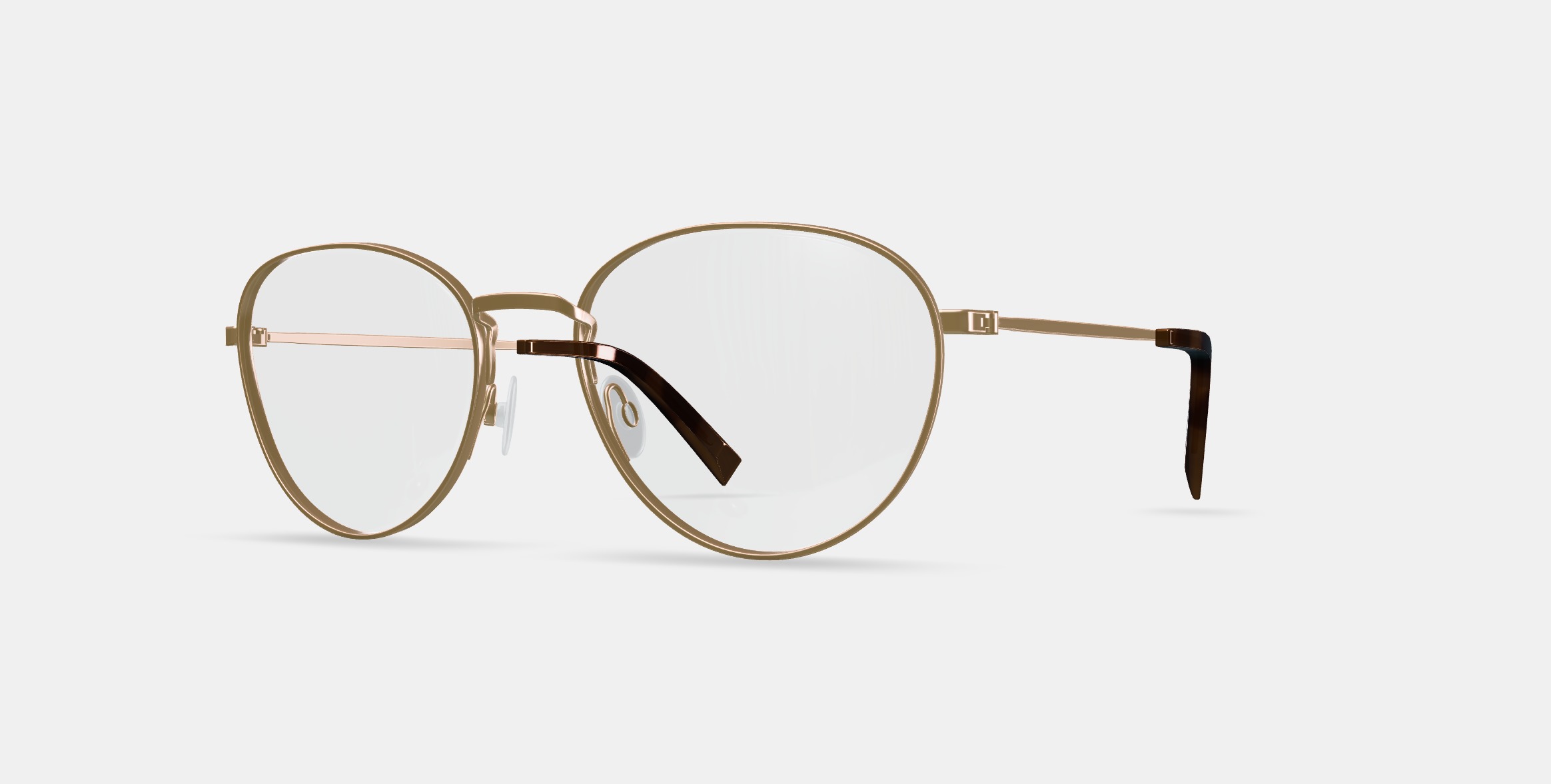 Hawkins Eyeglasses in Polished Gold 3D model_11