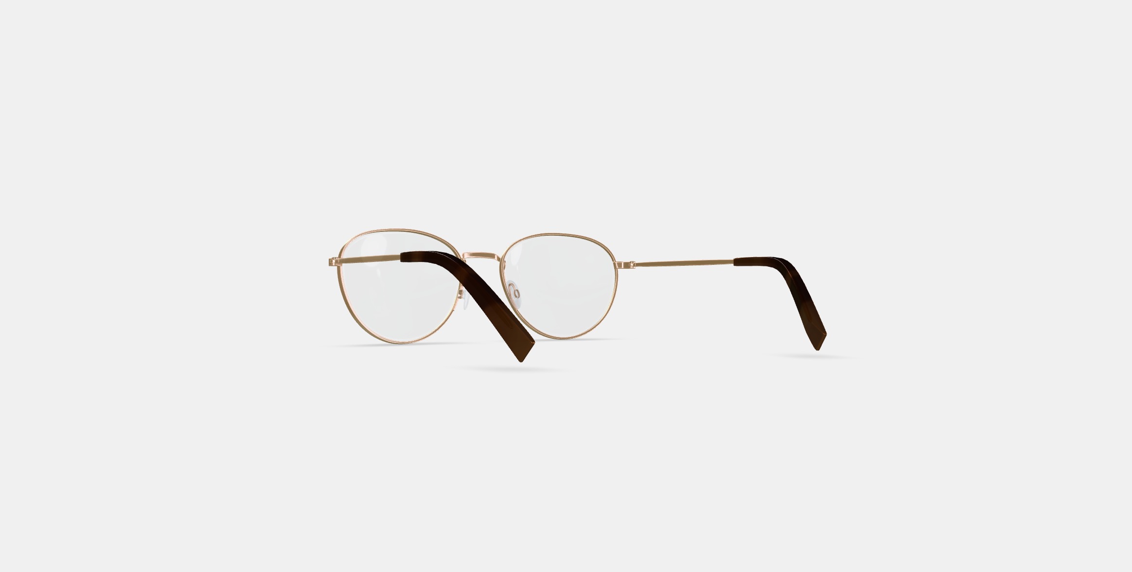 Hawkins Eyeglasses in Polished Gold 3D model_14