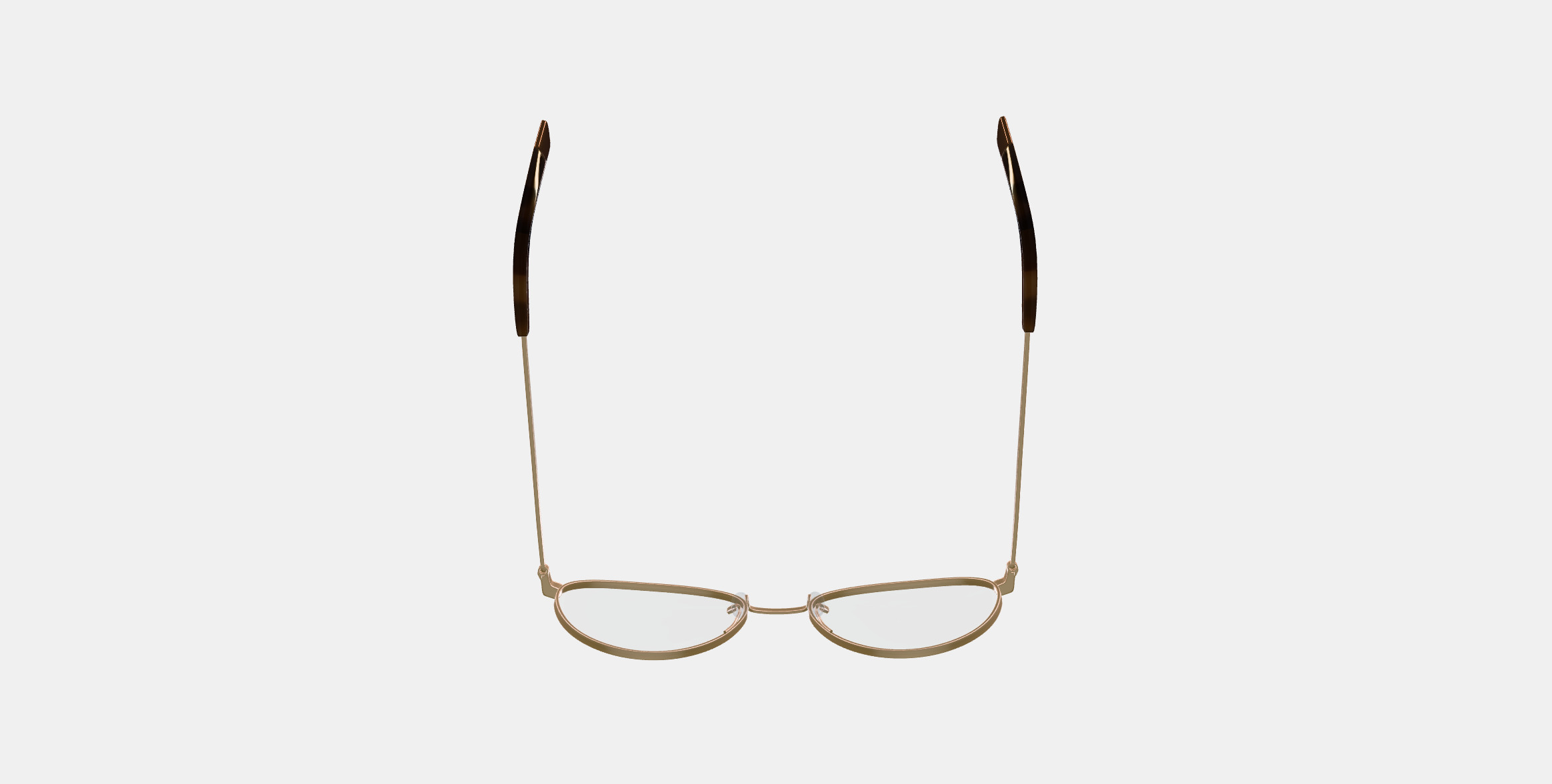 Hawkins Eyeglasses in Polished Gold 3D model_7