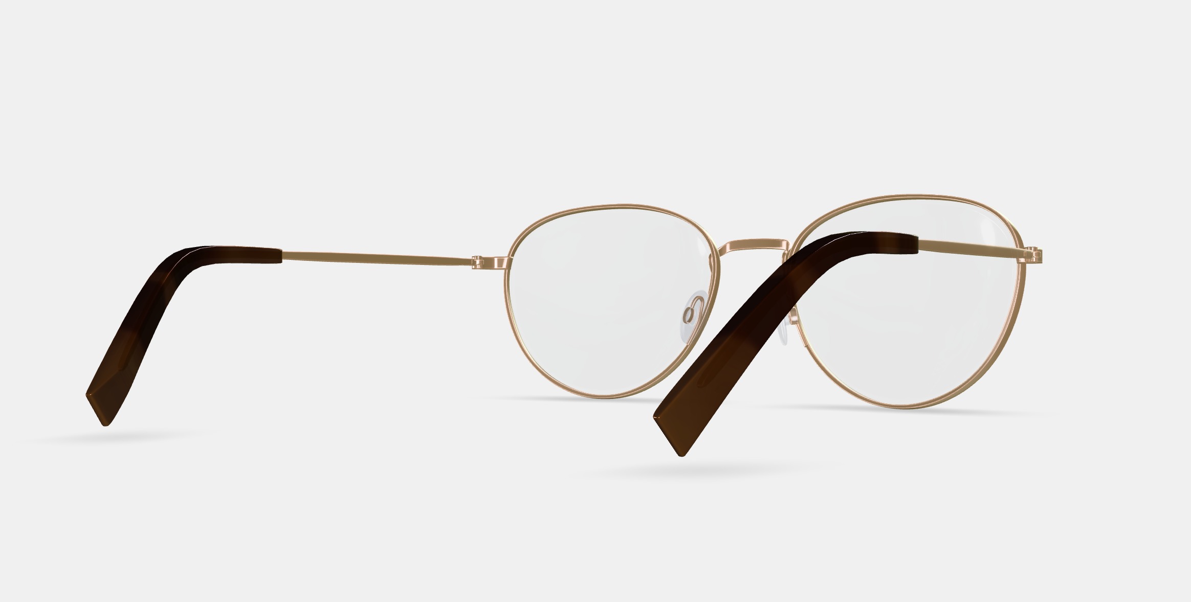 Hawkins Eyeglasses in Polished Gold 3D model_6