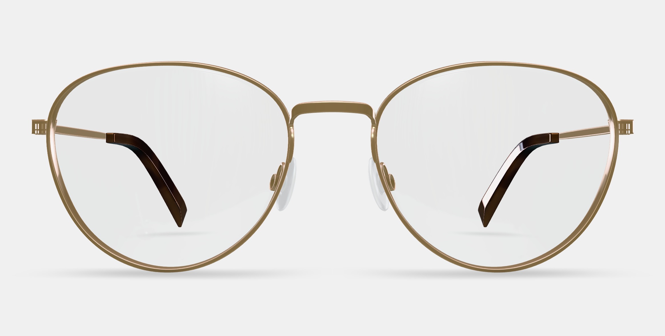 Hawkins Eyeglasses in Polished Gold 3D model_13