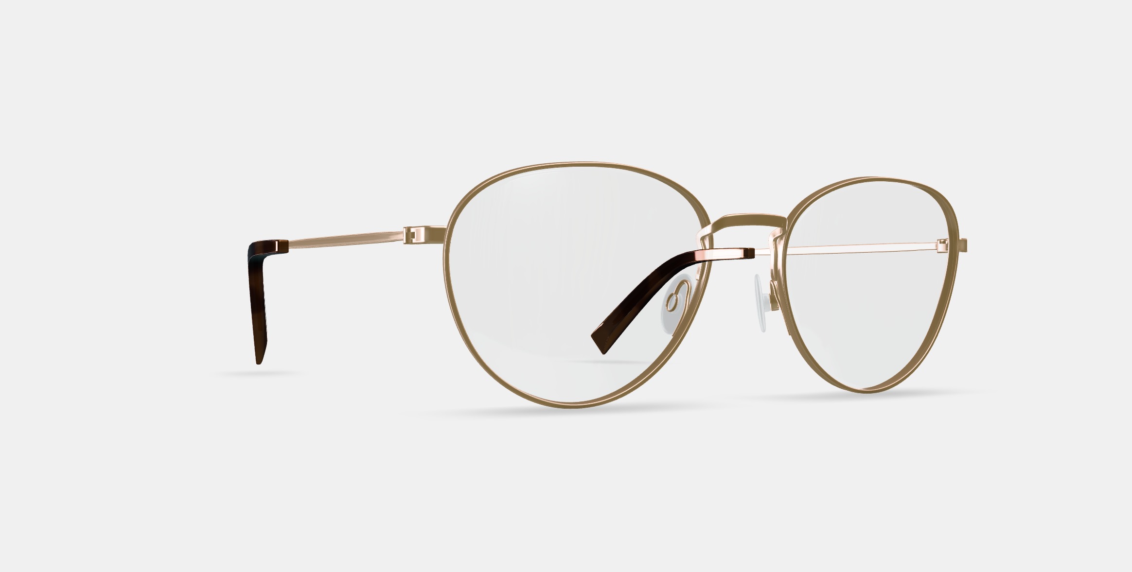 Hawkins Eyeglasses in Polished Gold 3D model_8