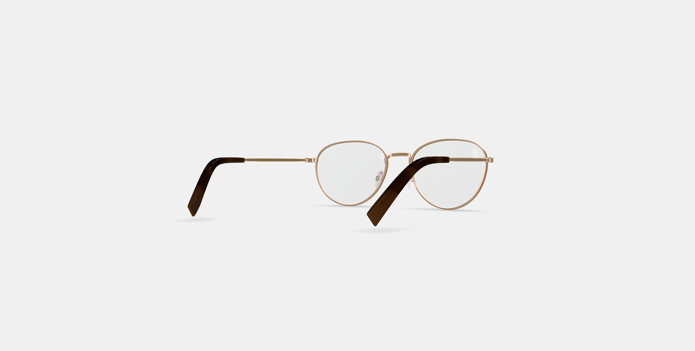 Hawkins Eyeglasses in Polished Gold 3D model_5