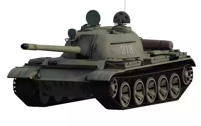 T-55 with interior 3D model