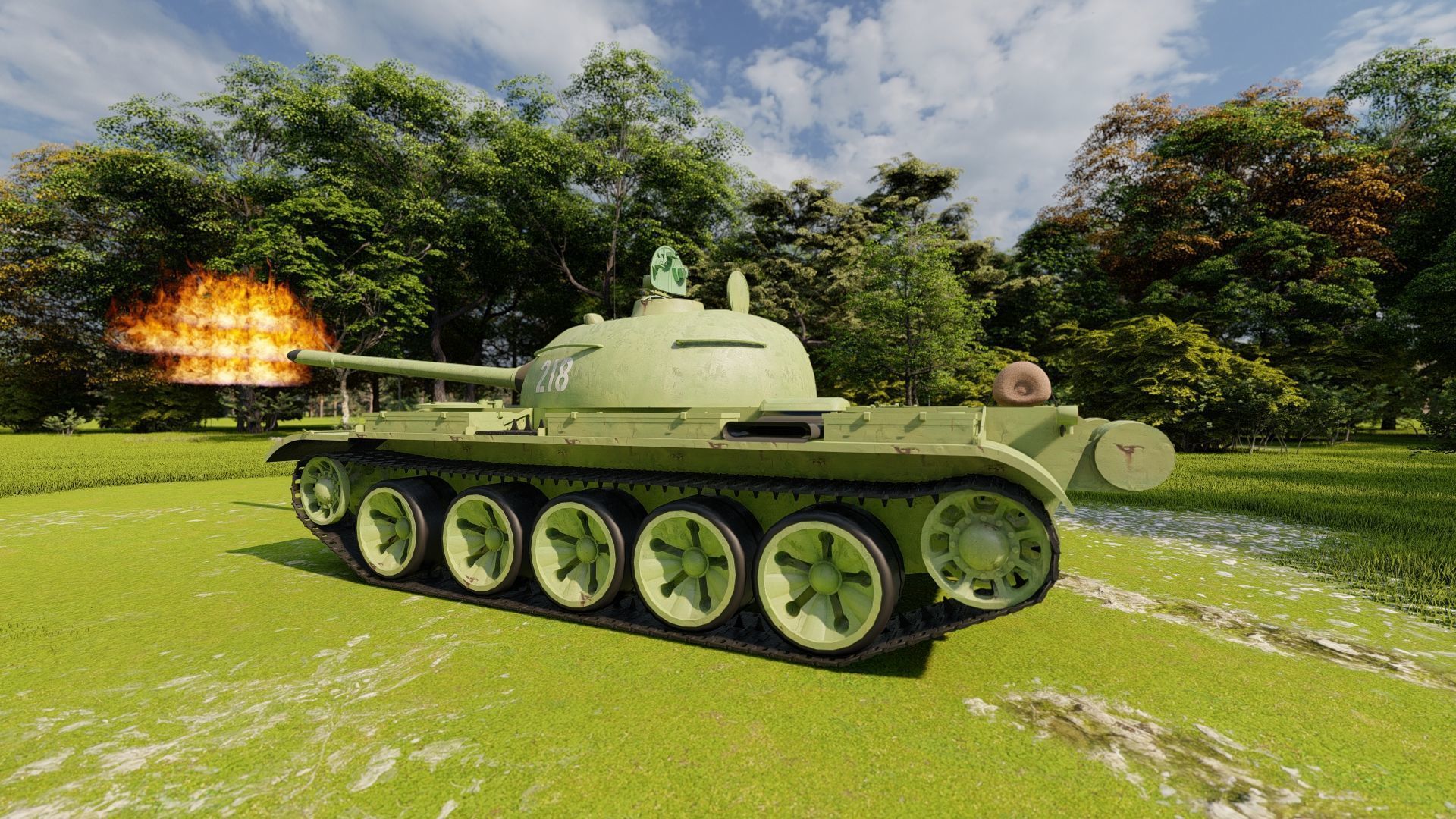 T-55 with interior 3D model_2