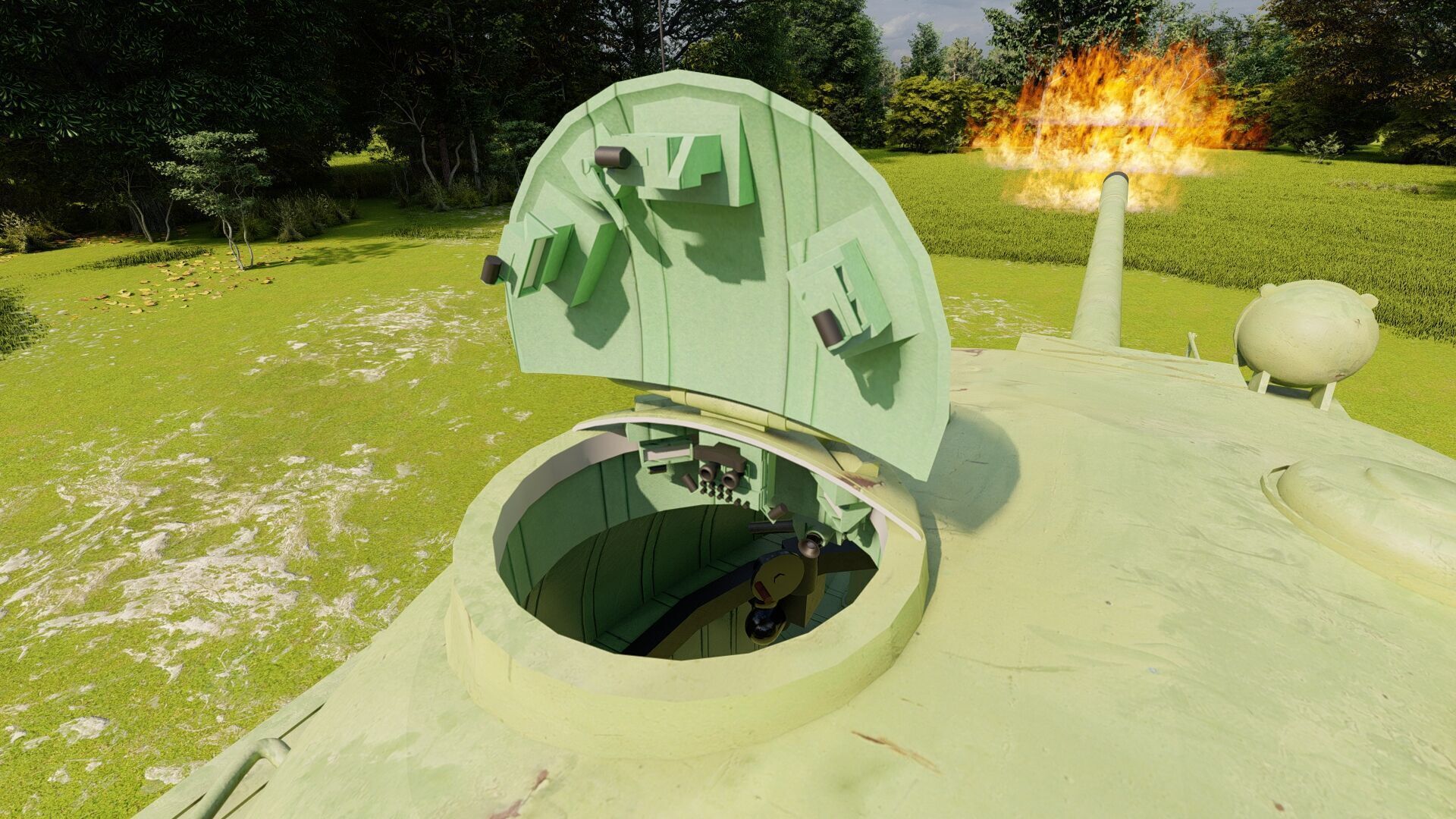 T-55 with interior 3D model_8