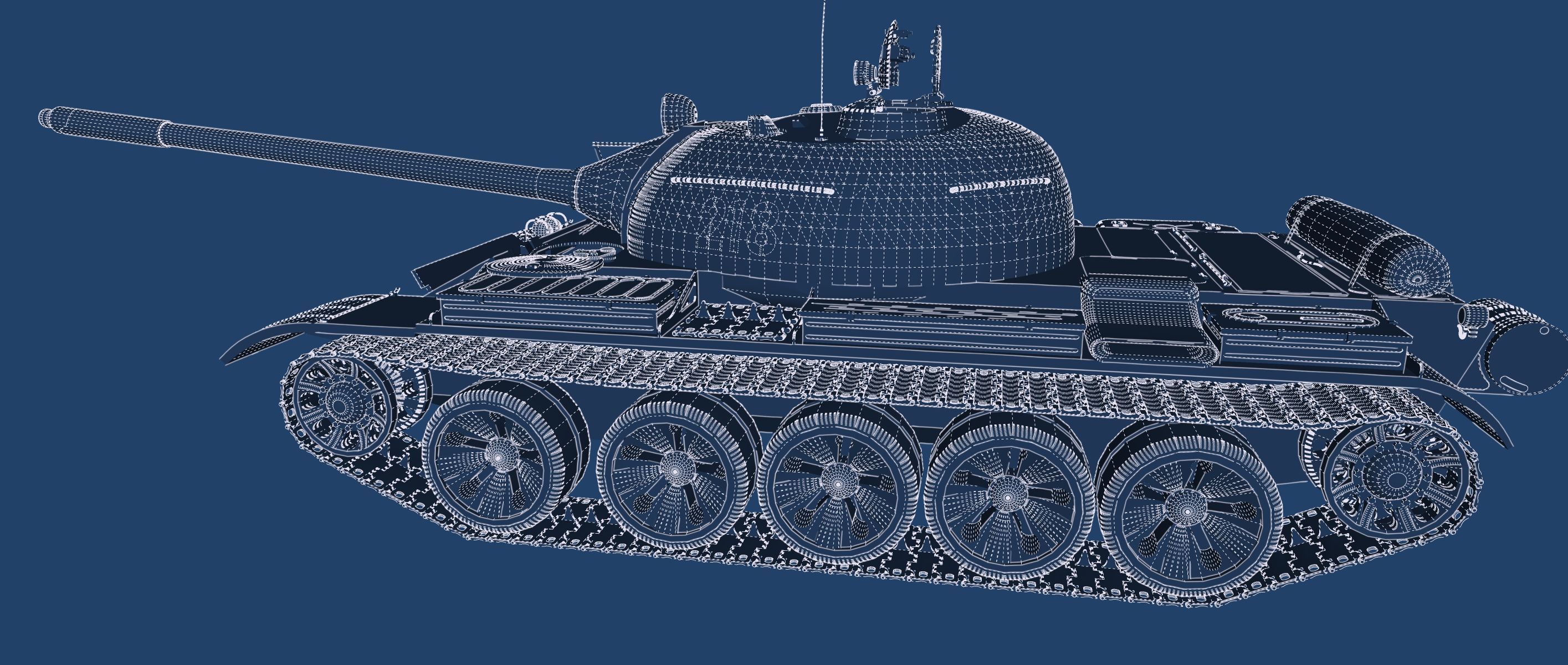 T-55 with interior 3D model_29