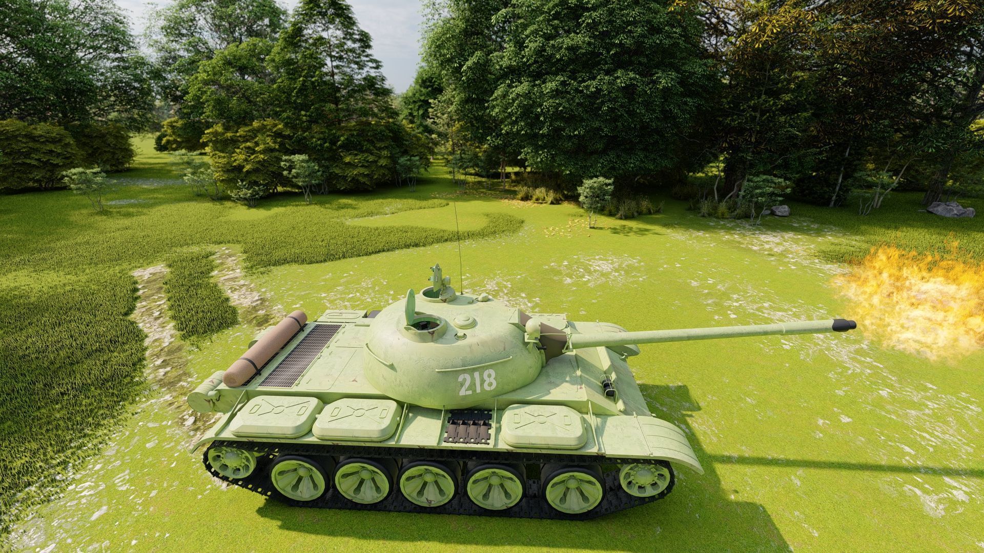 T-55 with interior 3D model_6