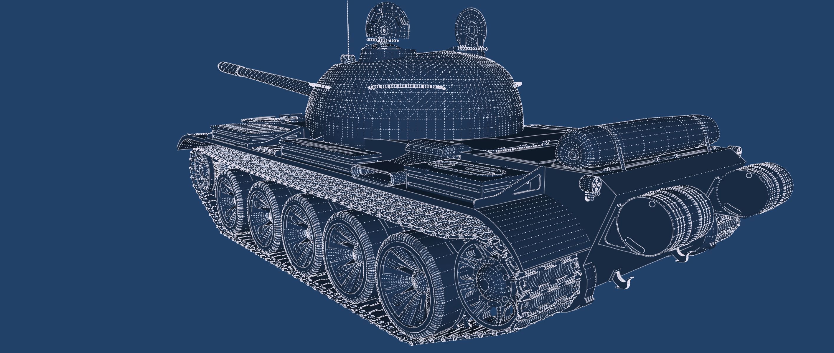 T-55 with interior 3D model_30