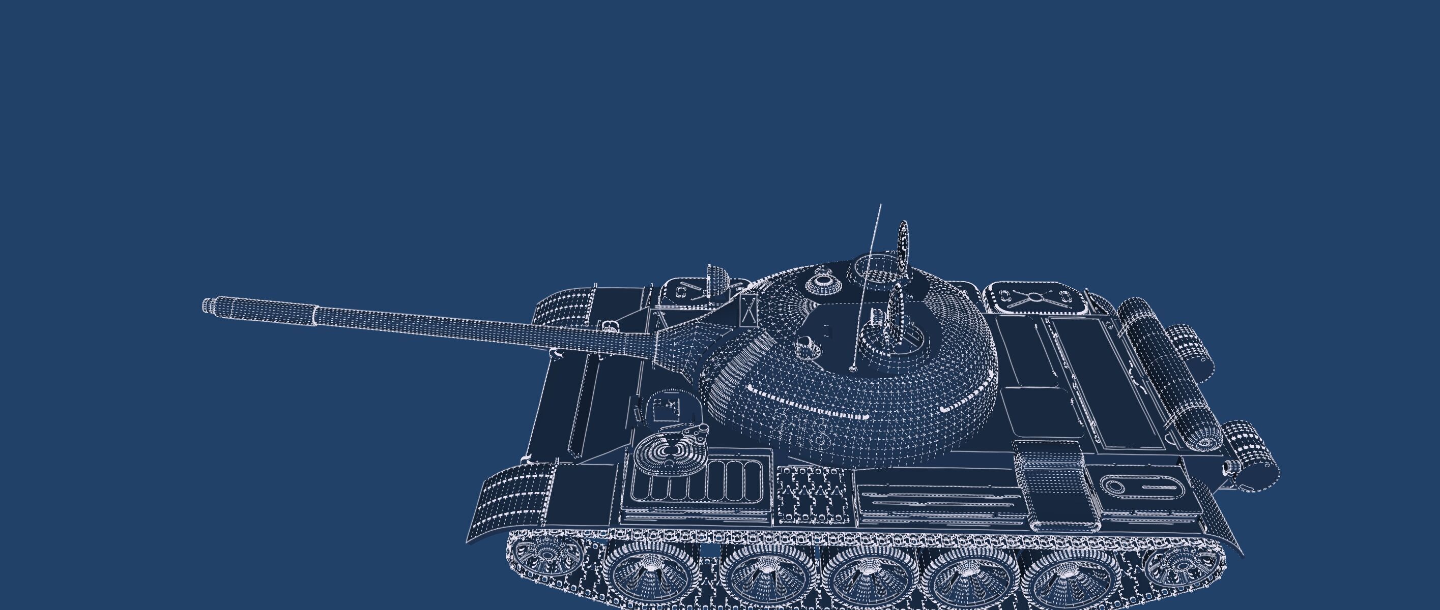 T-55 with interior 3D model_32