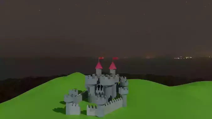 Low Poly Medieval Castle - FREE 3D Model for Videogames