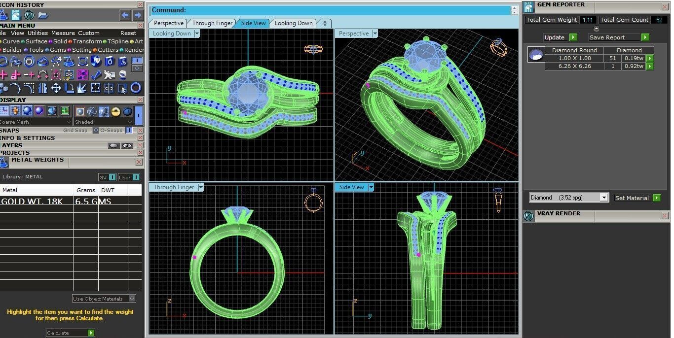 Round Solitaire With Twisted Band Wedding Ring Sets 3D print model_19