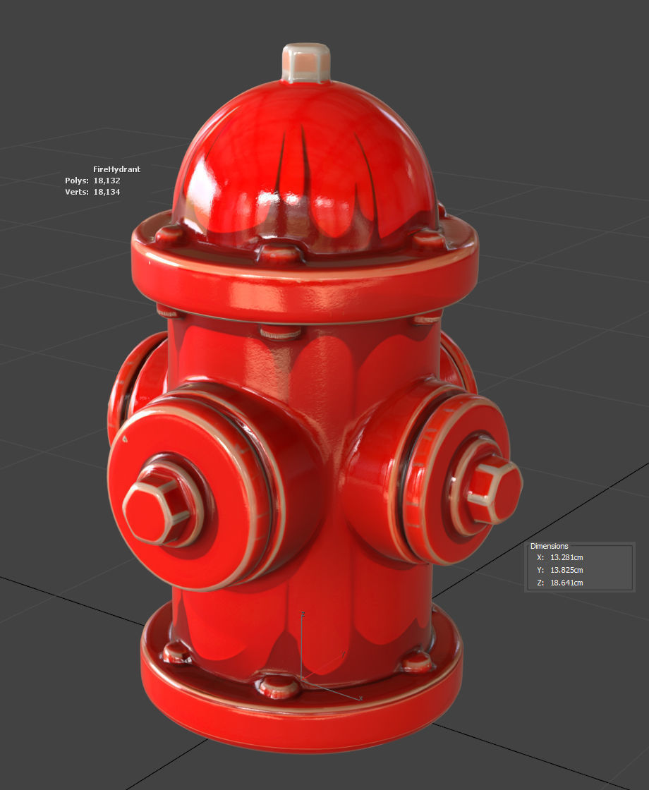 Ceramic Fire Hydrant 3D model_9