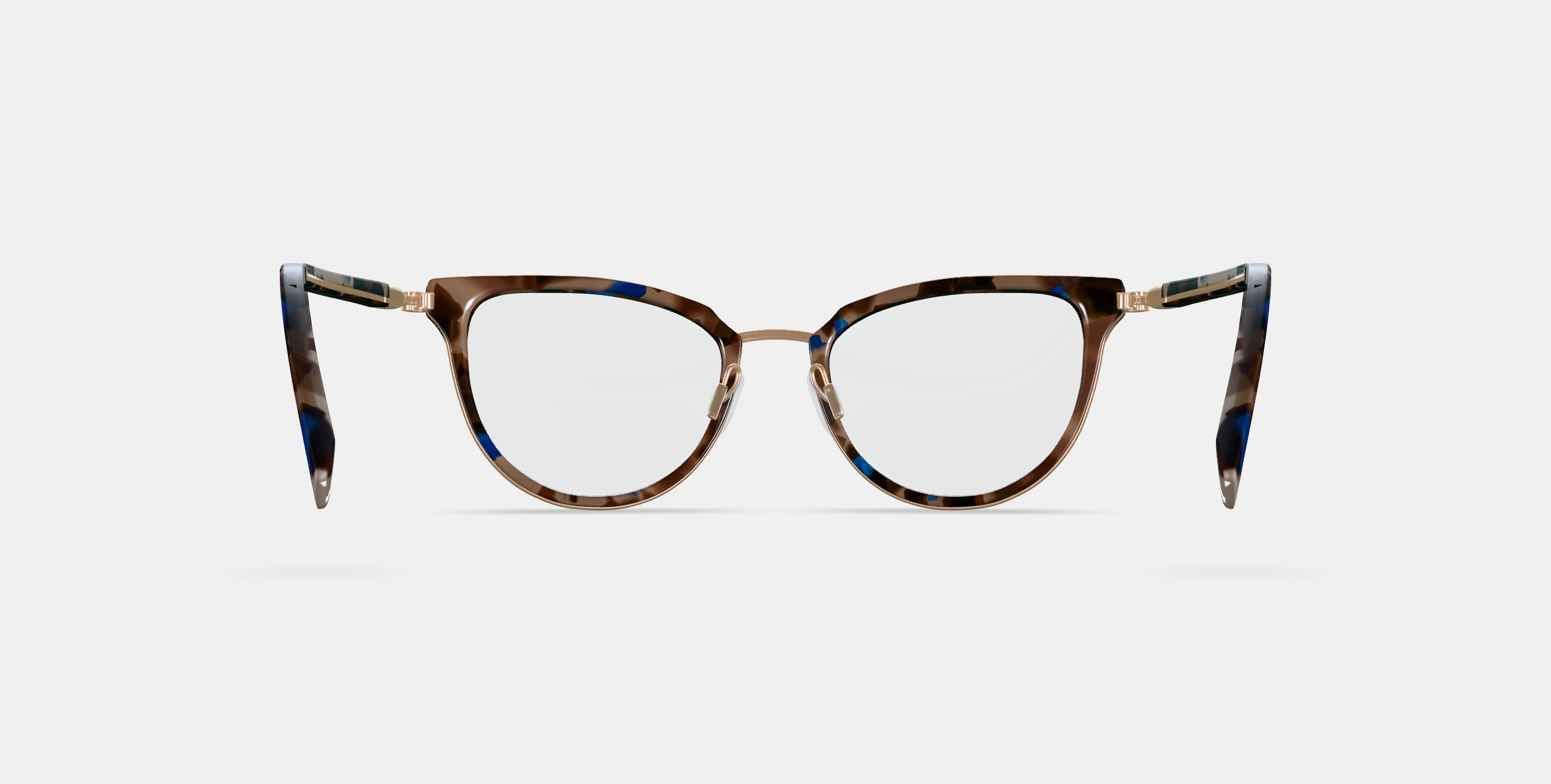 Toula Eyeglasses in Tanzanite Tortoise with Polished Gold 3D model_15