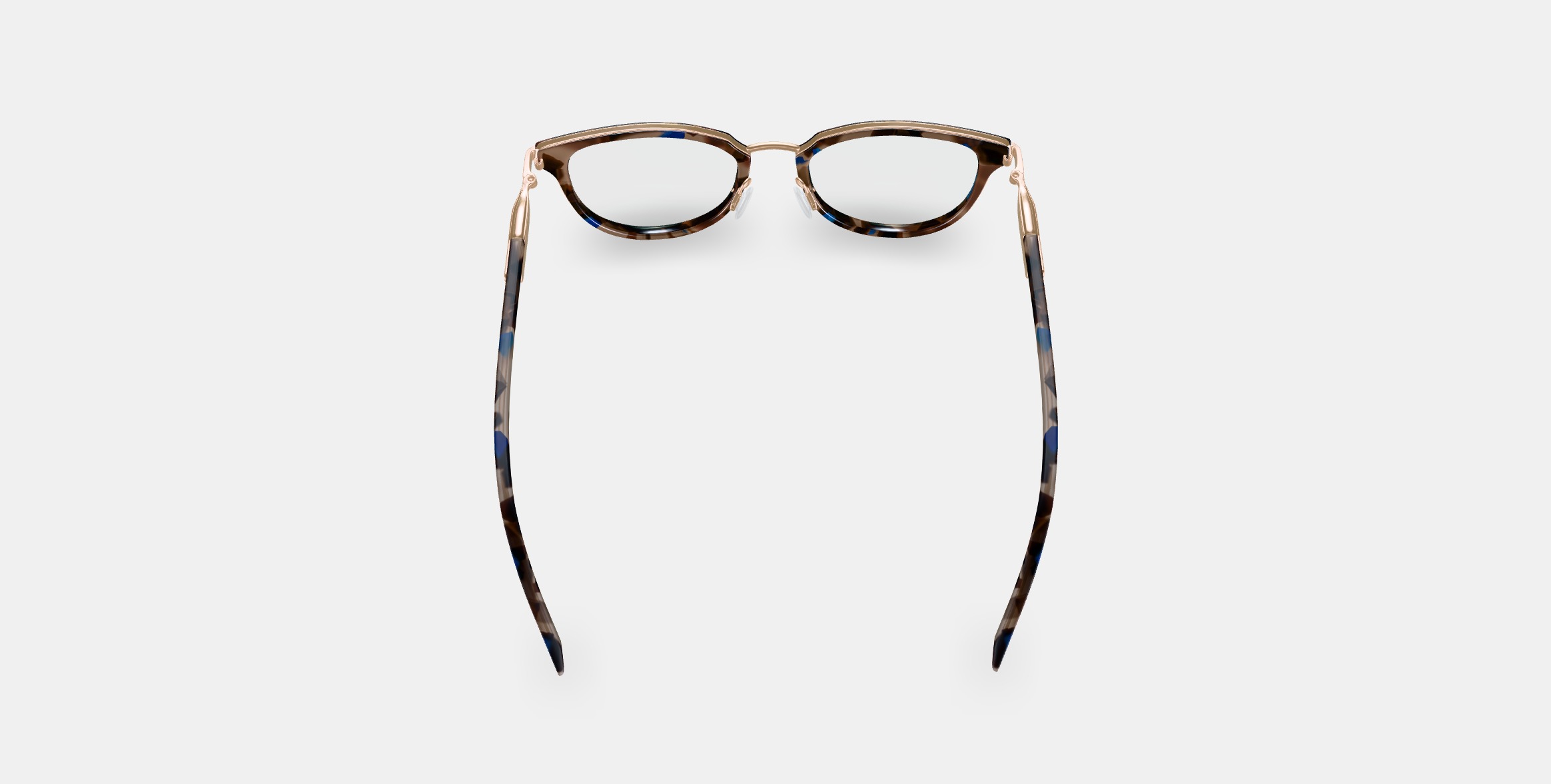 Toula Eyeglasses in Tanzanite Tortoise with Polished Gold 3D model_3