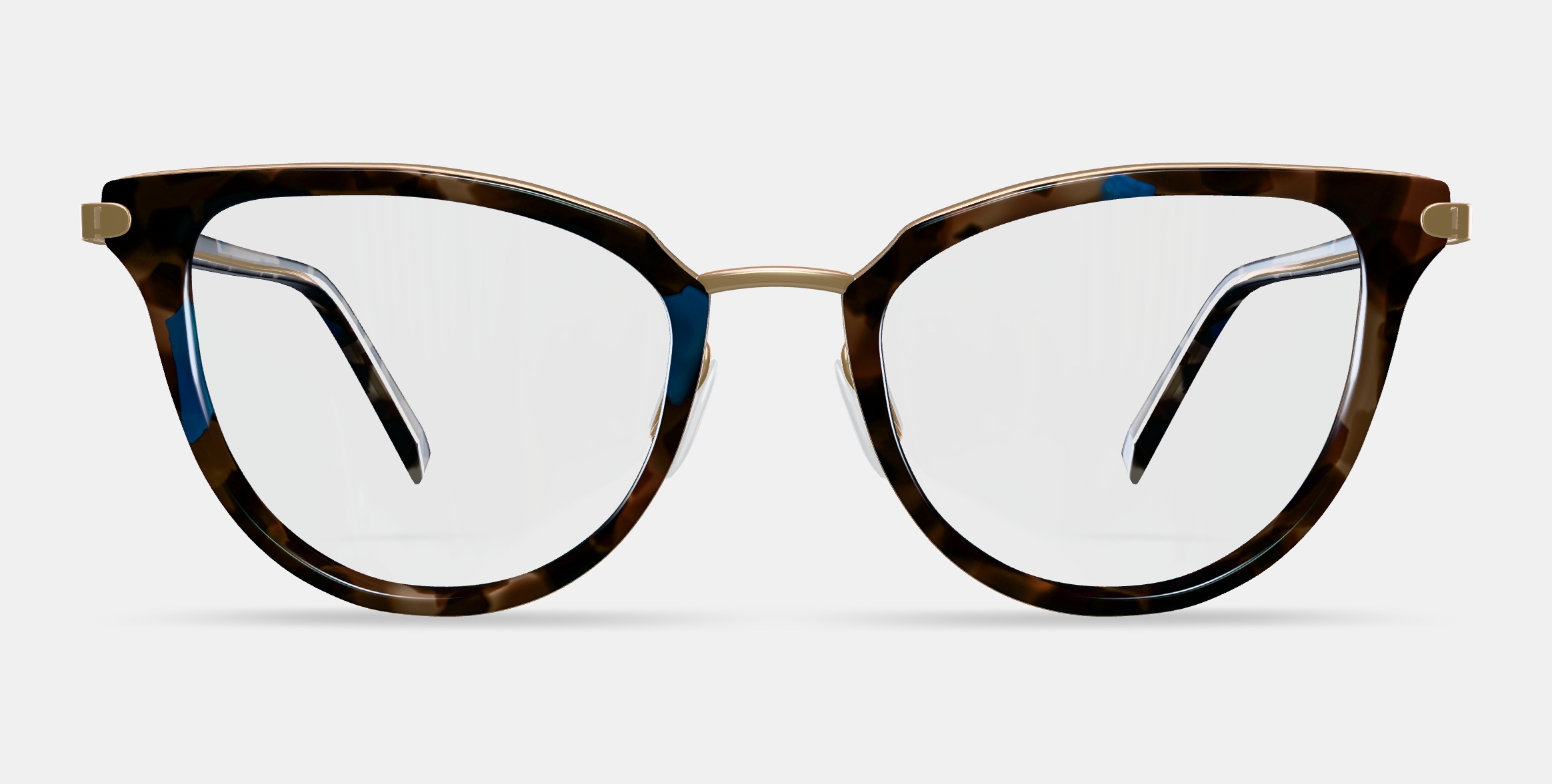 Toula Eyeglasses in Tanzanite Tortoise with Polished Gold 3D model_11