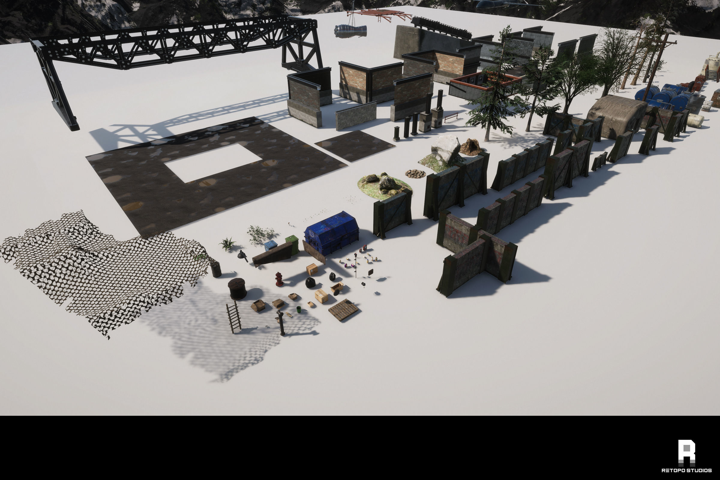 Abandoned Facility MODULAR - UNITY --HDRP-URP-- Low-poly 3D model_15