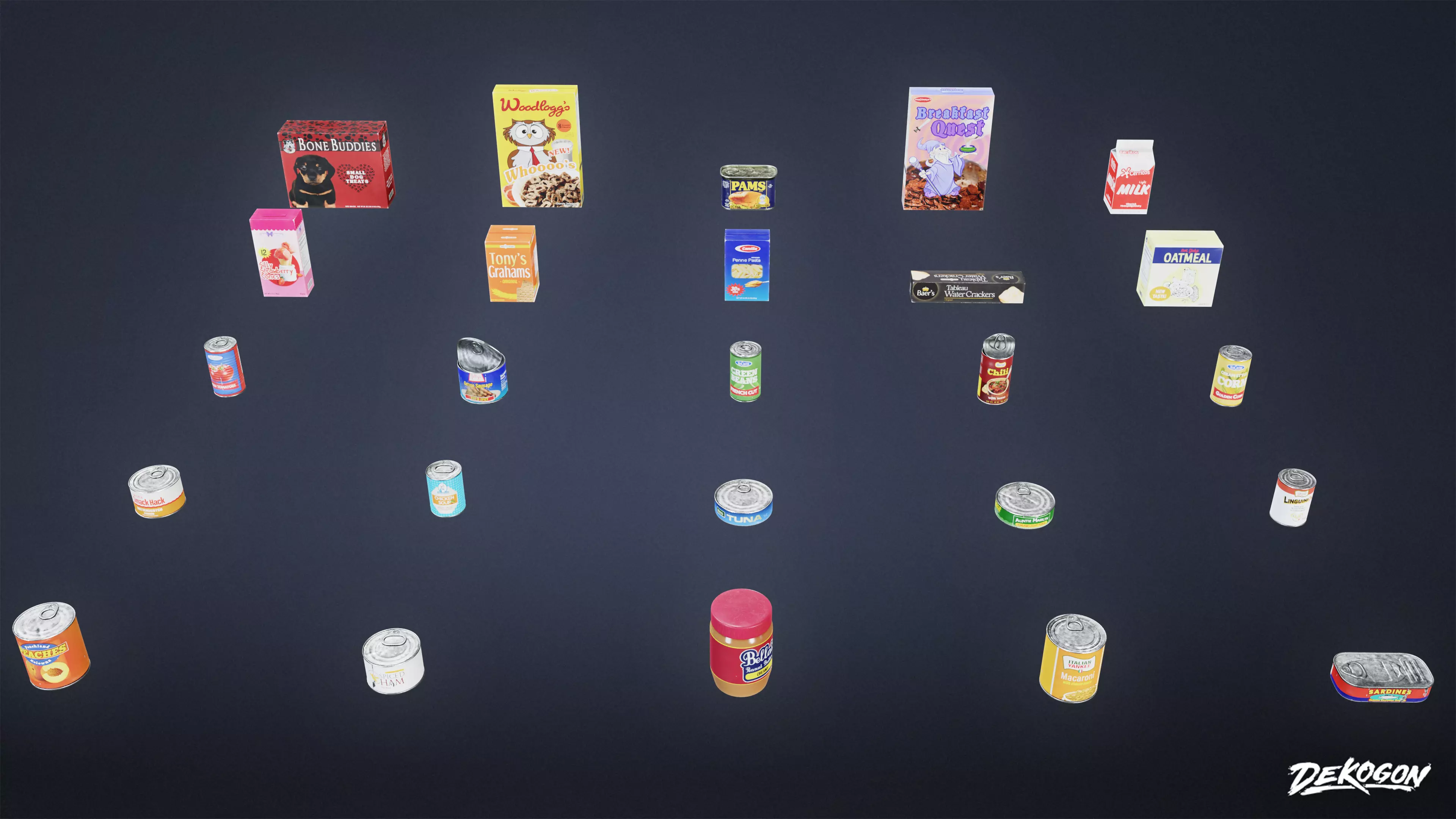 GROCERY - Groceries 01 - LOW POLY AND NANITE Low-poly 3D model