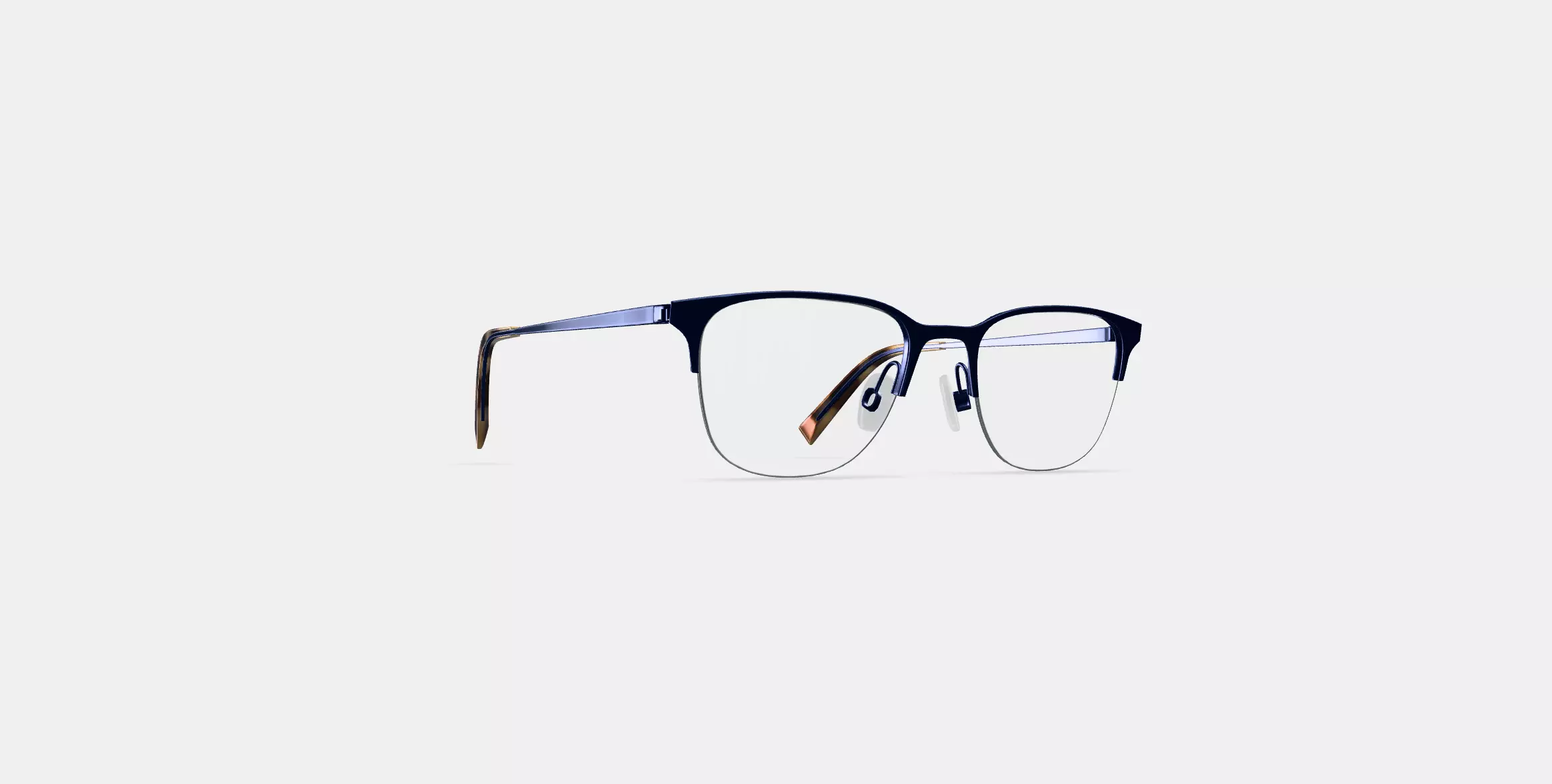 Wallis Eyeglasses in Brushed Navy 3D model_0