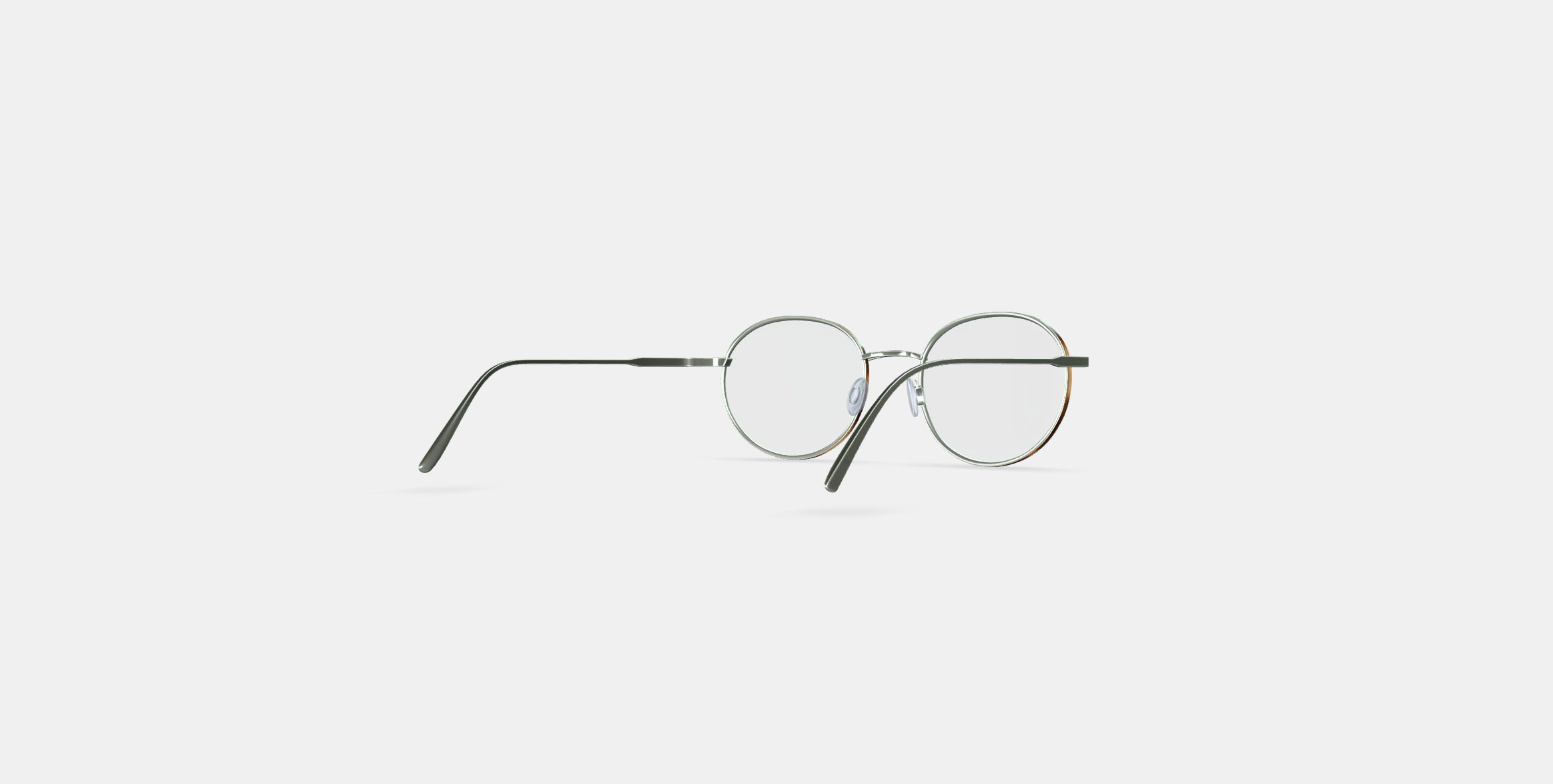 Garrison Eyeglasses in Polished Silver With Oak Barrel 3D model_3