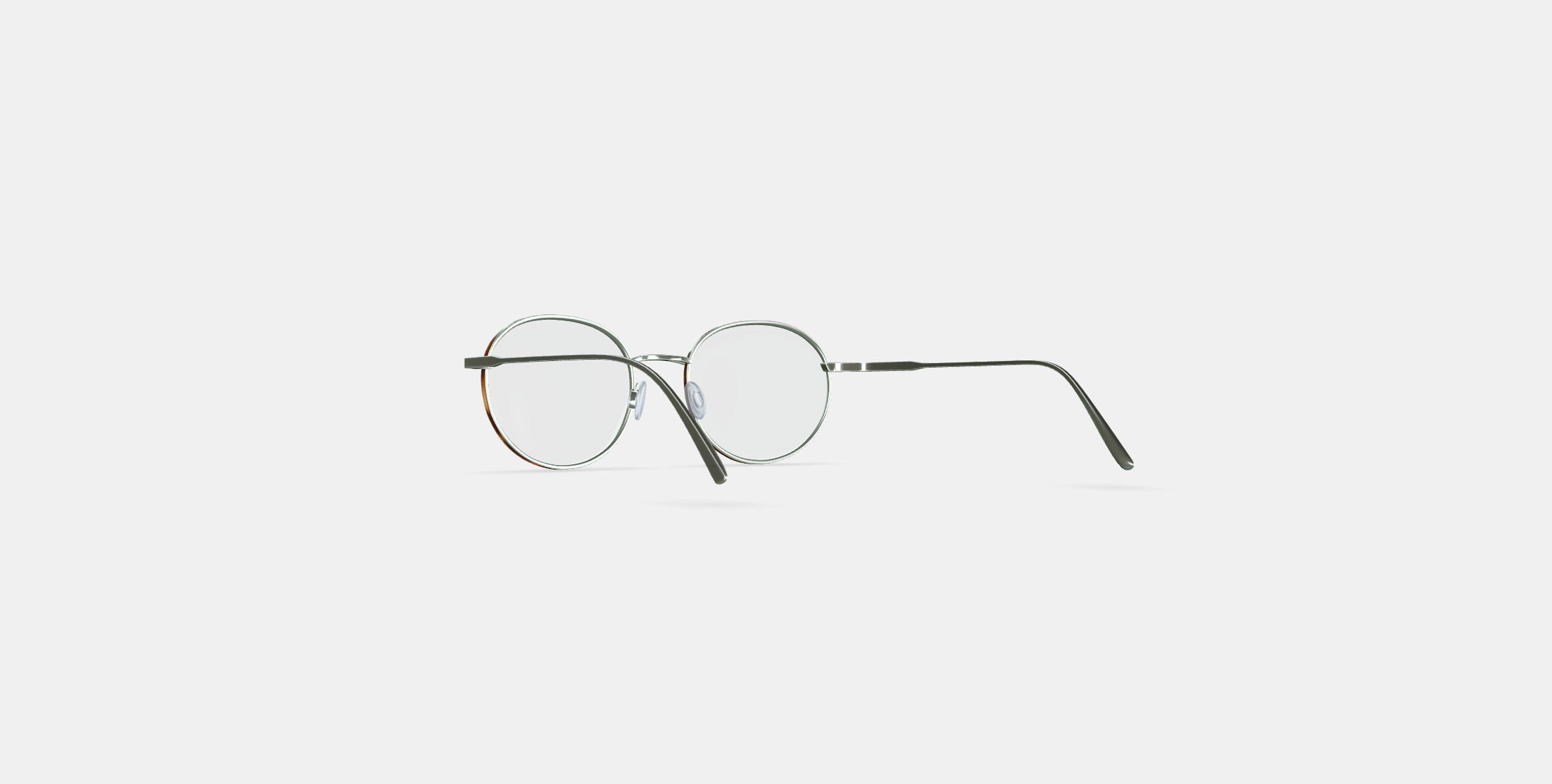 Garrison Eyeglasses in Polished Silver With Oak Barrel 3D model_16