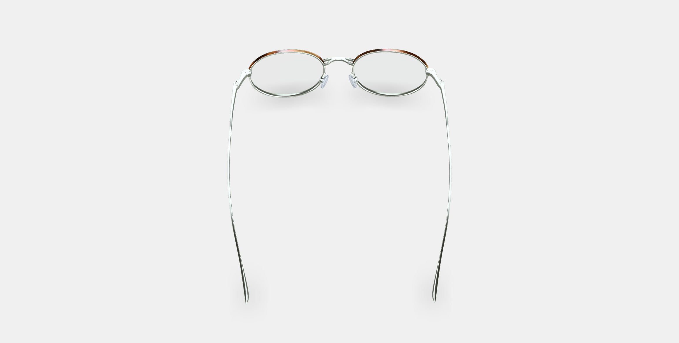 Garrison Eyeglasses in Polished Silver With Oak Barrel 3D model_2