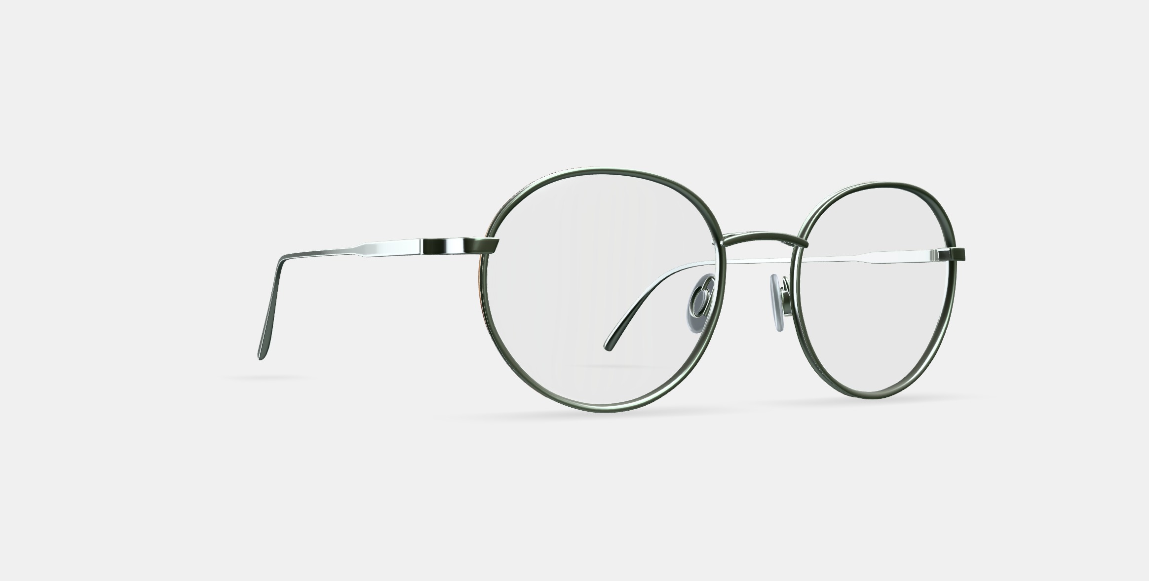 Garrison Eyeglasses in Polished Silver With Oak Barrel 3D model_9