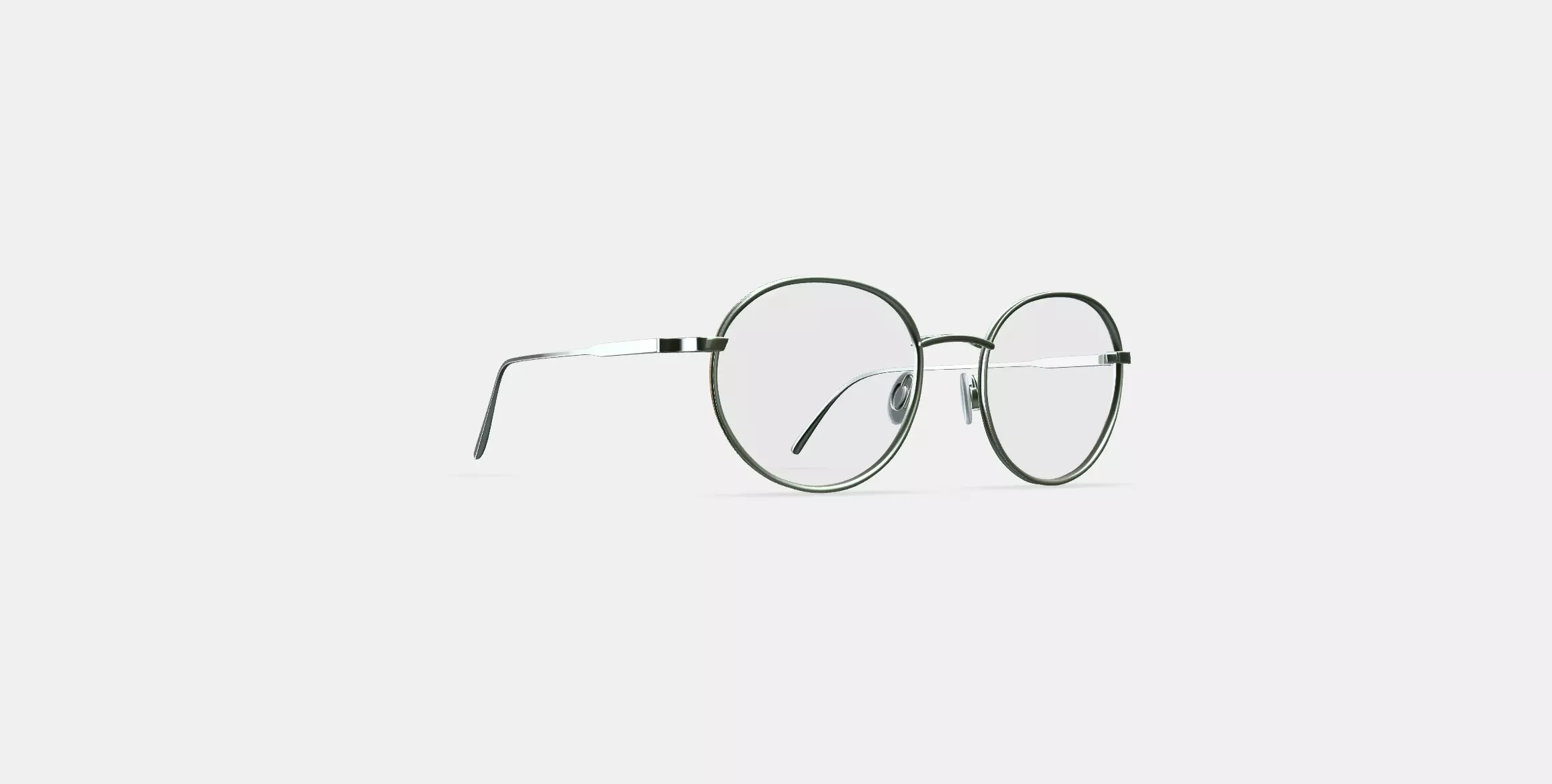 Garrison Eyeglasses in Polished Silver With Oak Barrel 3D model_0
