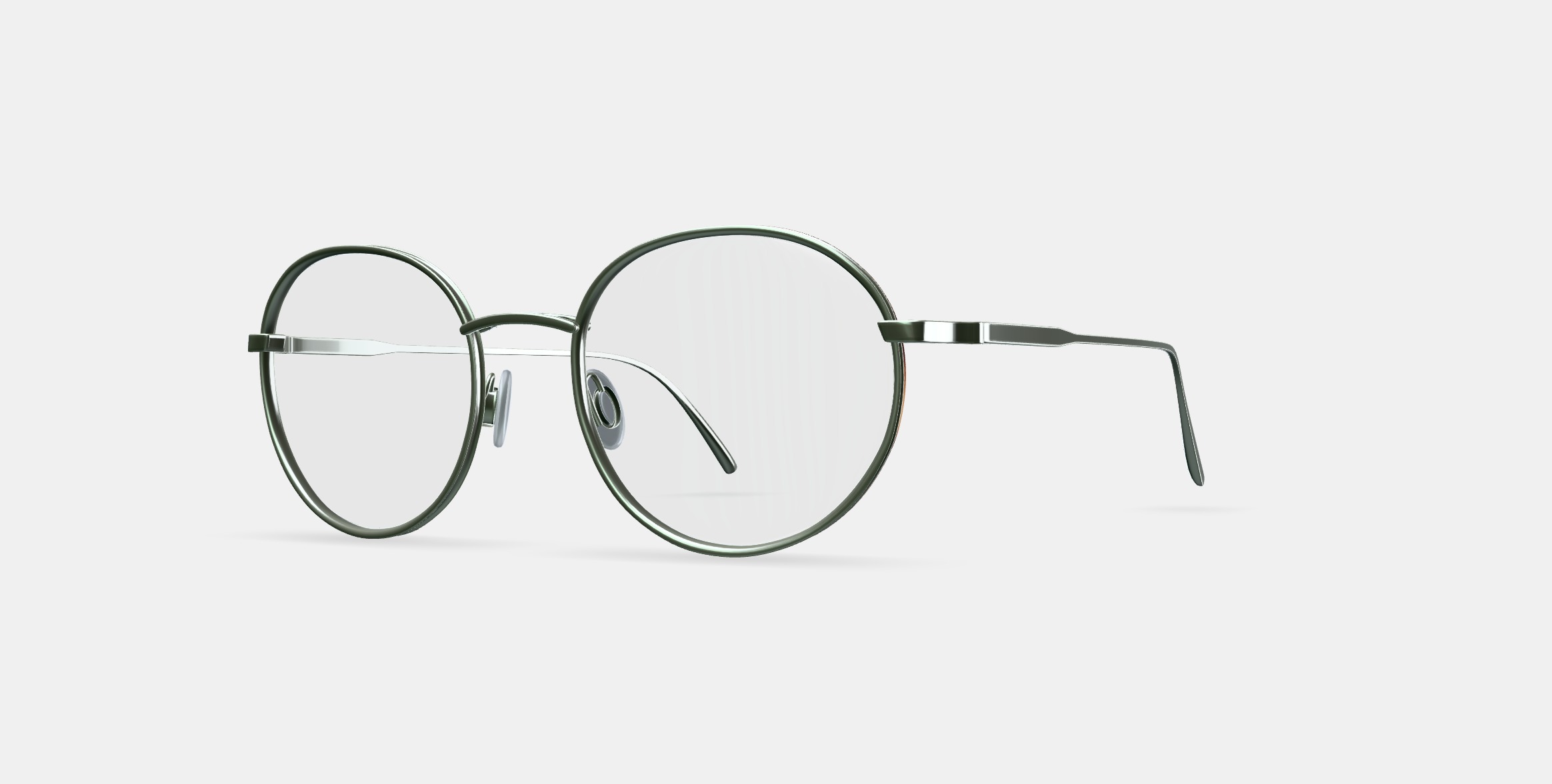 Garrison Eyeglasses in Polished Silver With Oak Barrel 3D model_12