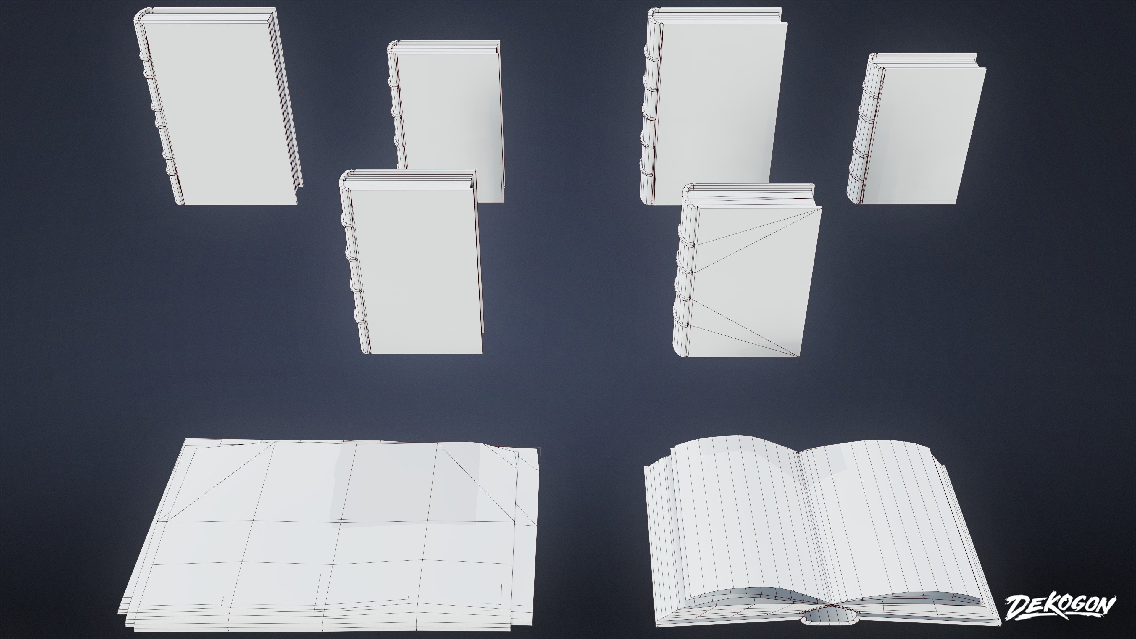 ANEMOIA MANOR - Books 01 - LOW POLY Low-poly 3D model_9
