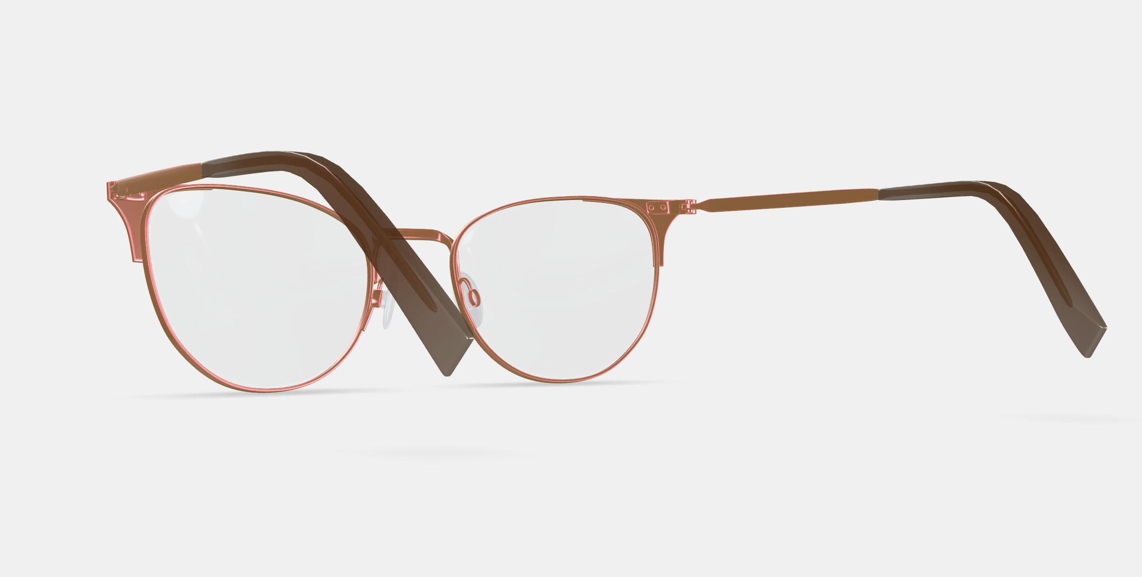 Ava Eyeglasses in Rose Gold 3D model_4