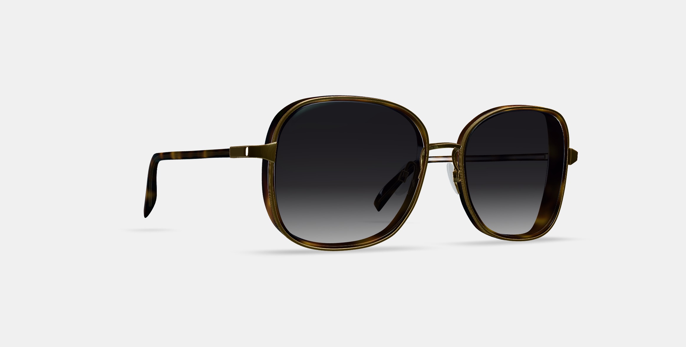Fernanda Sunglasses in Cognac Tortoise with Polished Gold 3D model_8