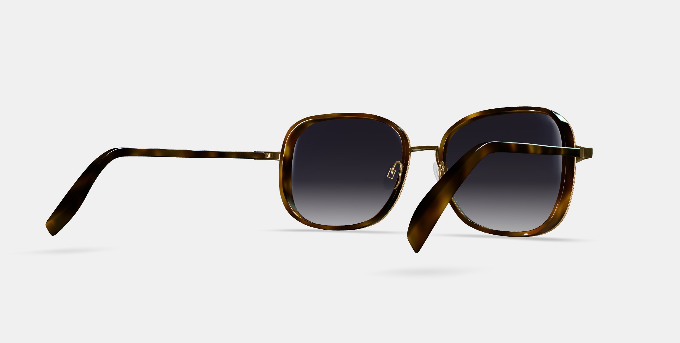 Fernanda Sunglasses in Cognac Tortoise with Polished Gold 3D model_5