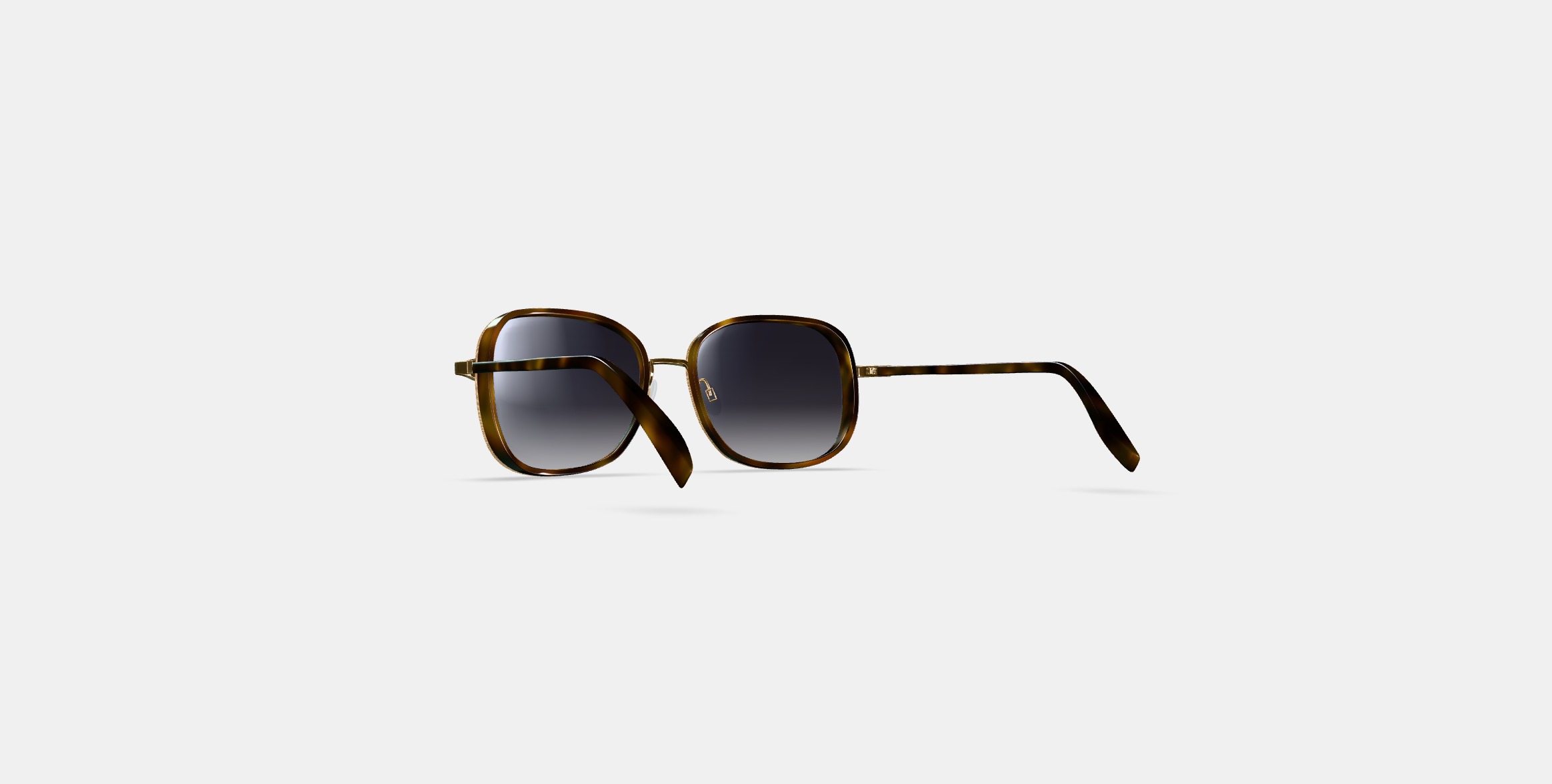 Fernanda Sunglasses in Cognac Tortoise with Polished Gold 3D model_15