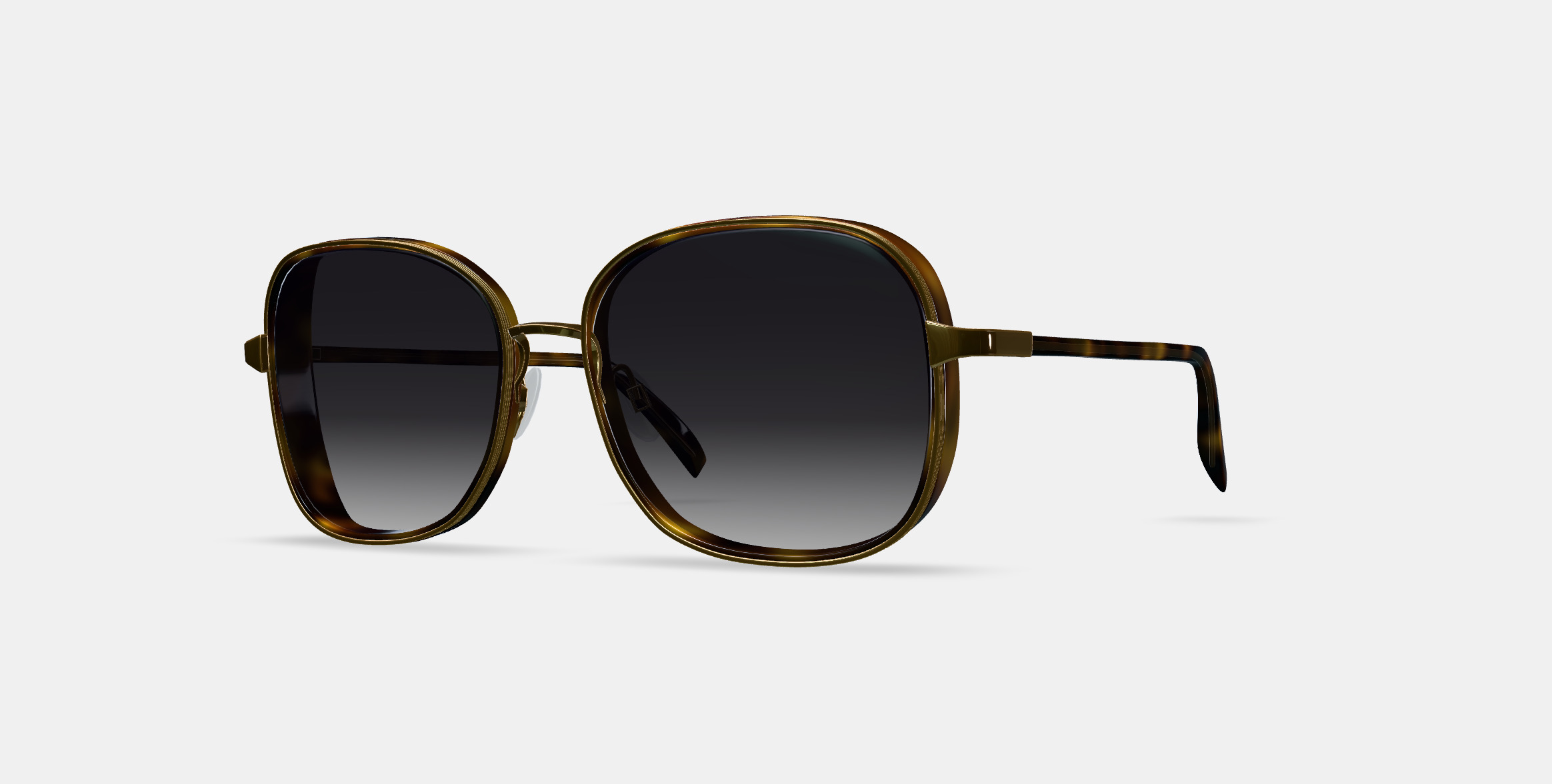 Fernanda Sunglasses in Cognac Tortoise with Polished Gold 3D model_12