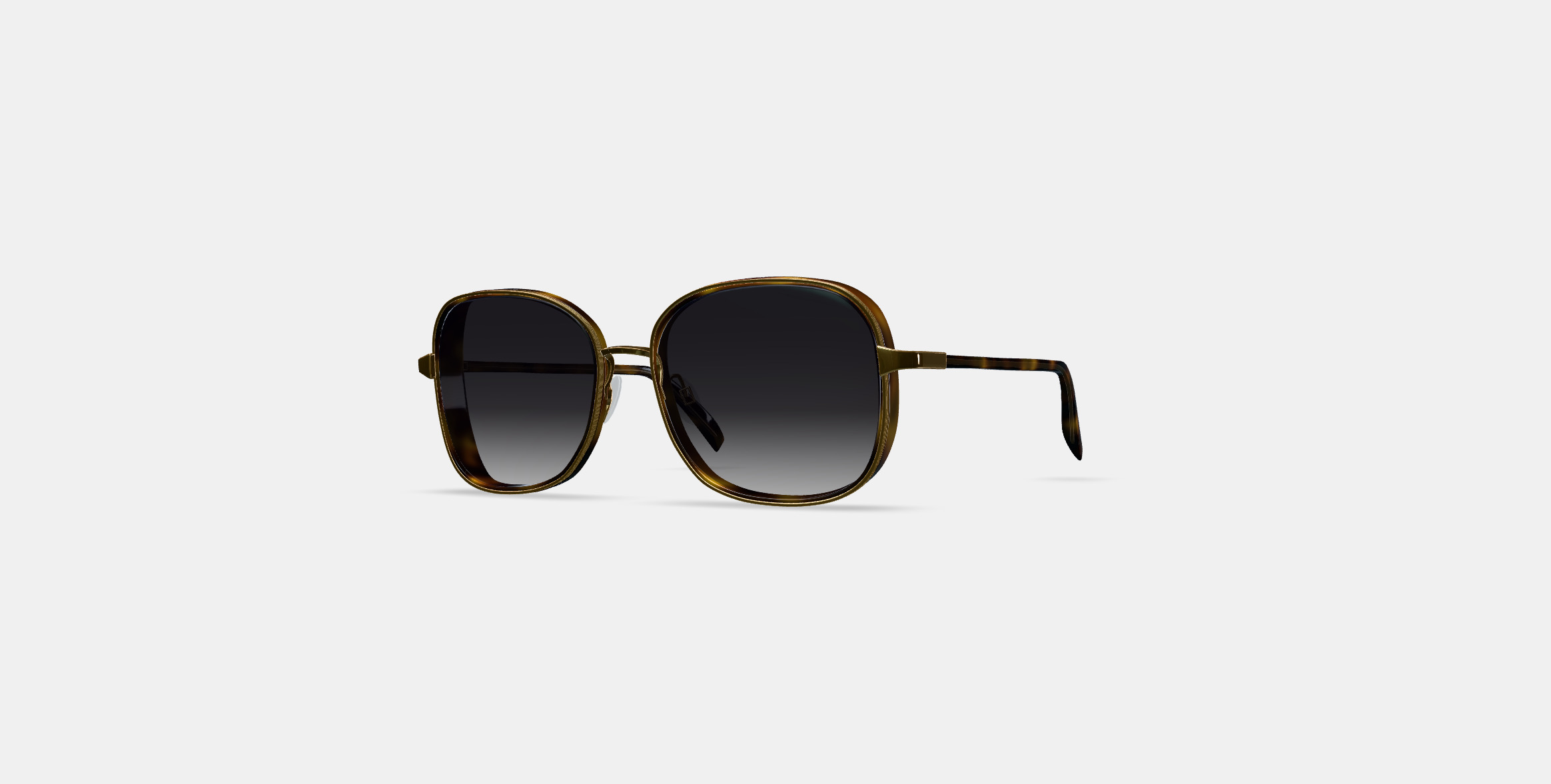 Fernanda Sunglasses in Cognac Tortoise with Polished Gold 3D model_11