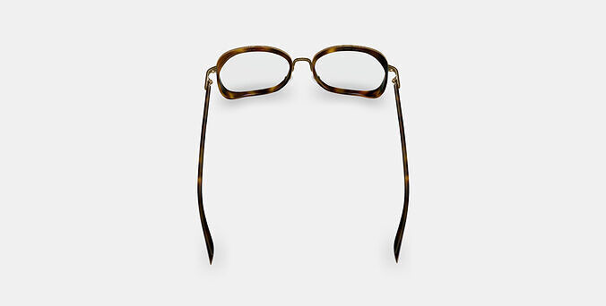 Fernanda Eyeglasses in Cognac Tortoise with Polished Gold 3D model